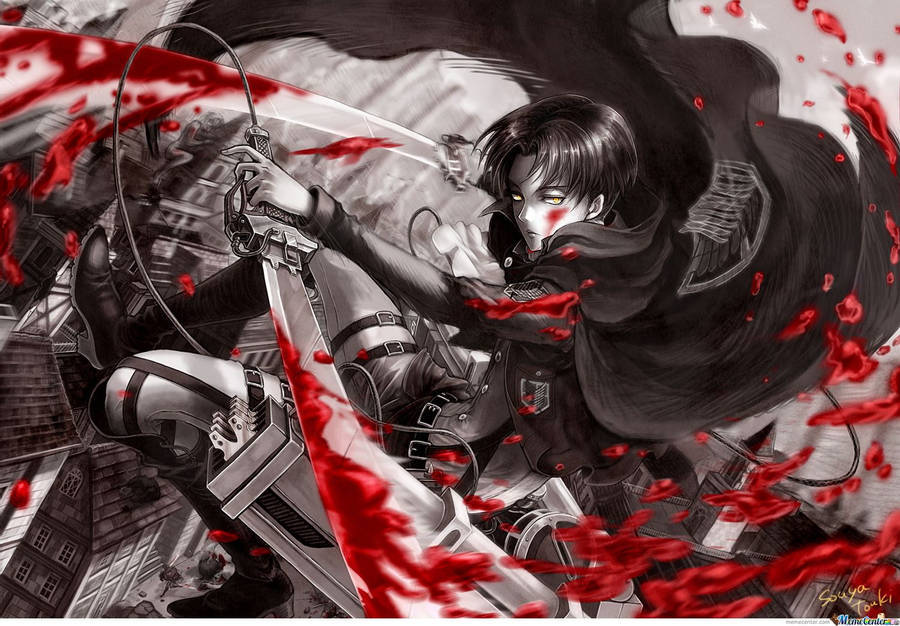 Levi Întunecat și Edgy Pfp Anime Fundal