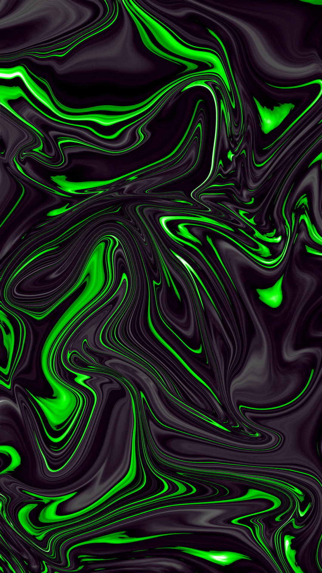 Lichid abstract negru și verde — Abstract iPhone Fundal
