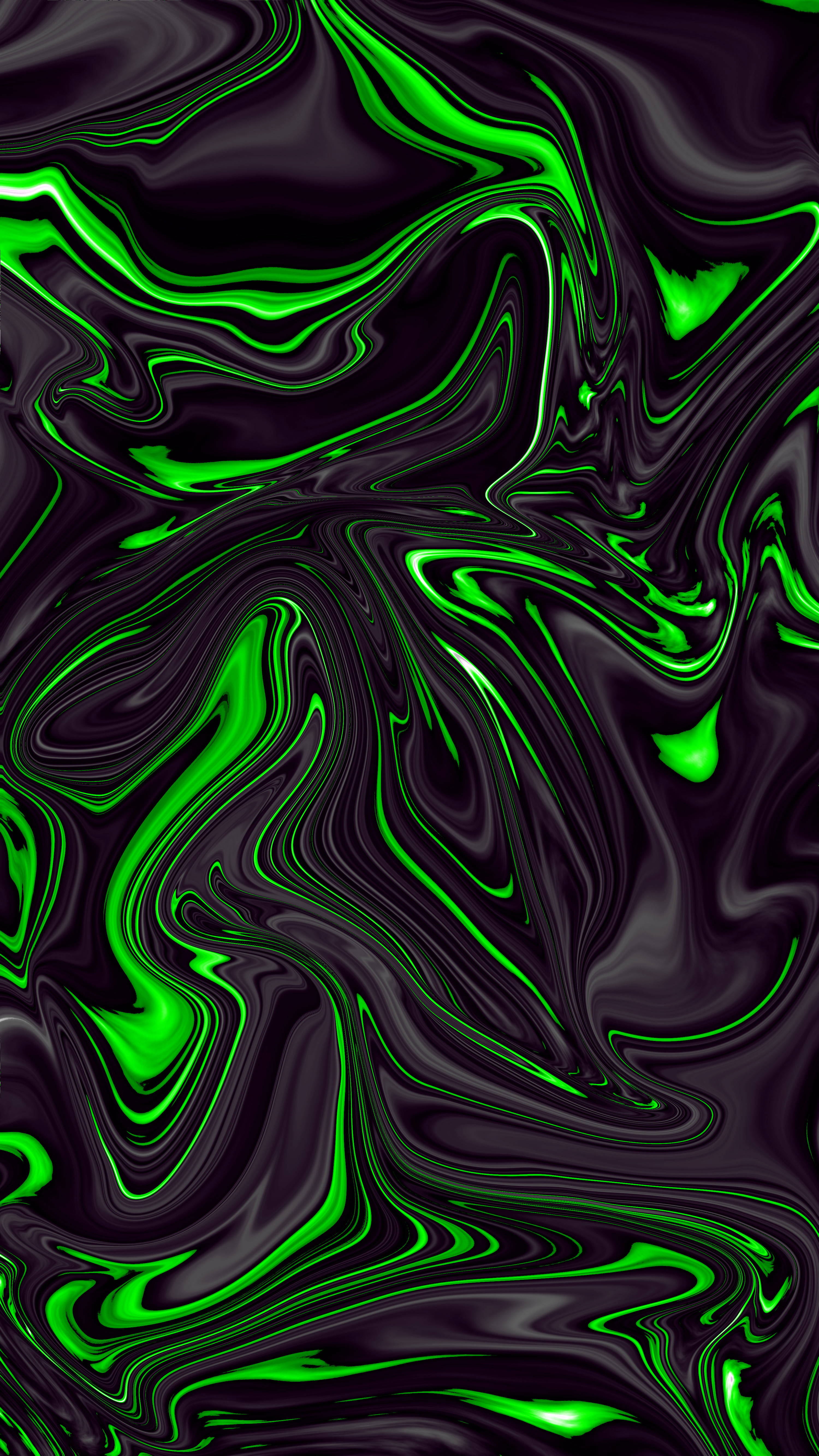 Lichid abstract negru și verde Fundal