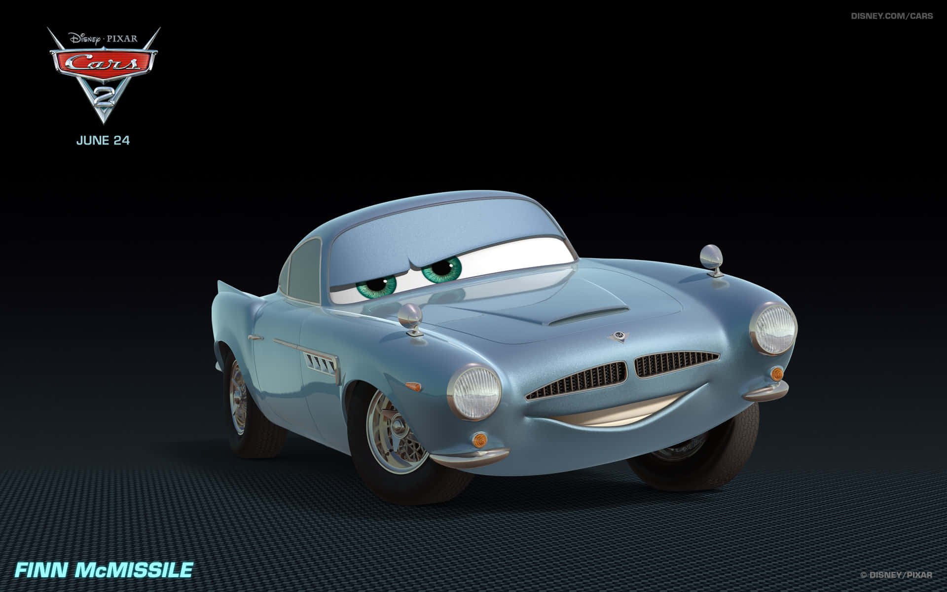 Lightning McQueen concurează cu Francesco Bernoulli în Cars 2 Fundal