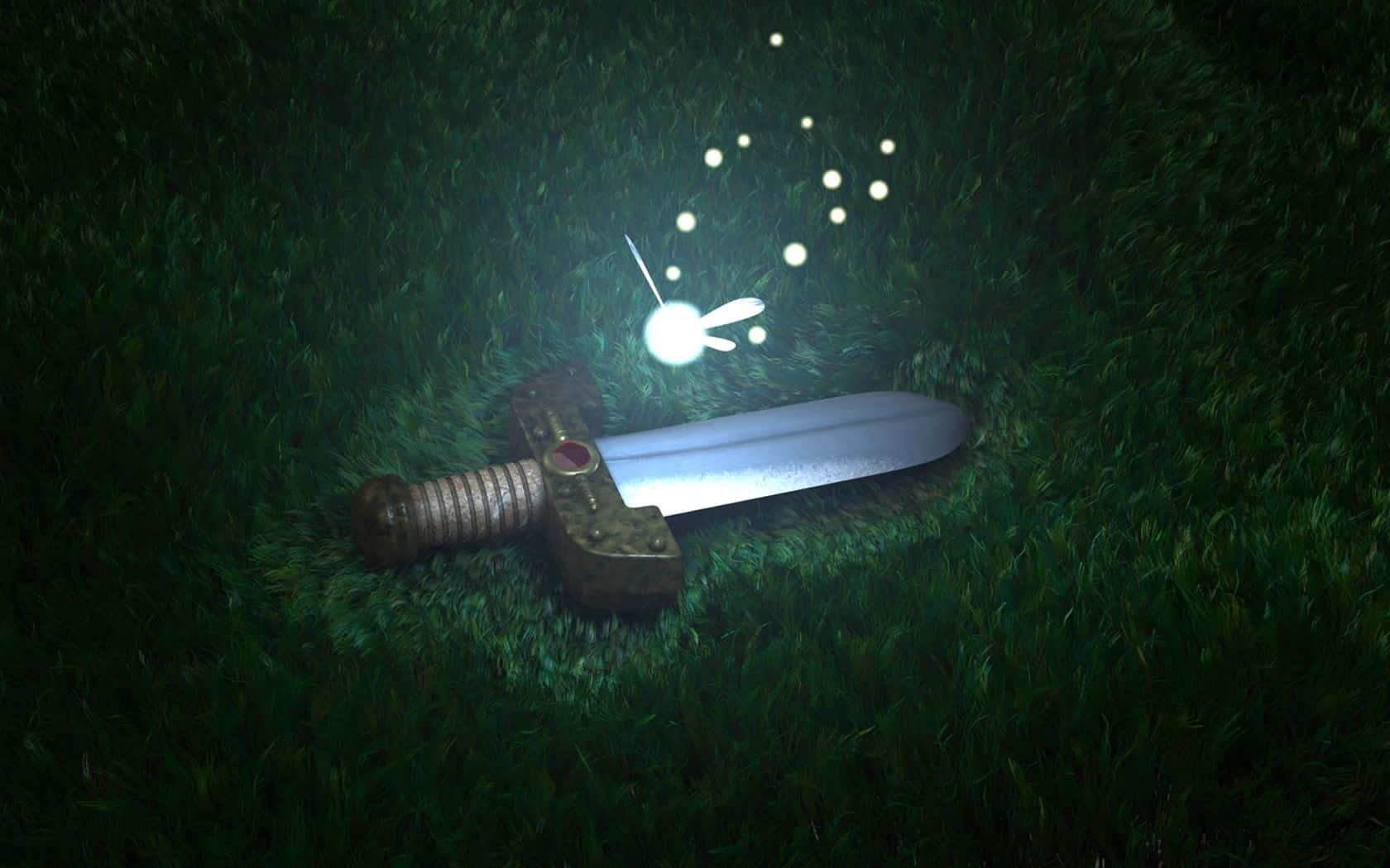 Link și legendarul Triforce din Legend of Zelda Fundal