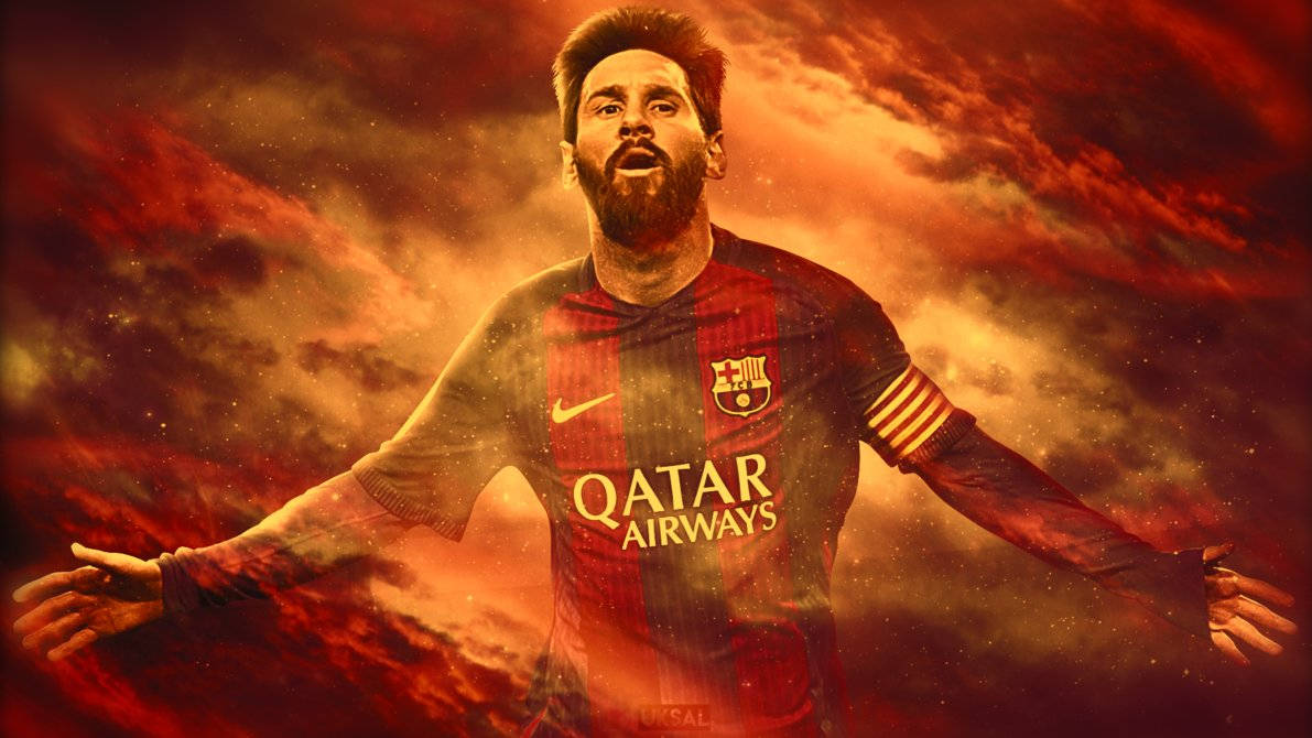 Lionel Messi aduce căldura în timp ce eliberează o flacără portocalie aprinsă! Fundal