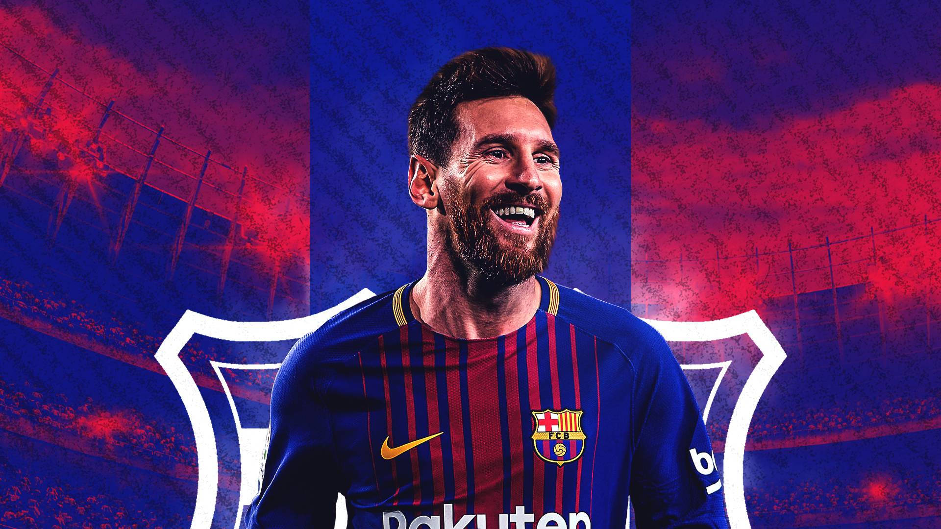 Lionel Messi pe fundal abstract albastru și roșu wallpaper — Messi Fundal
