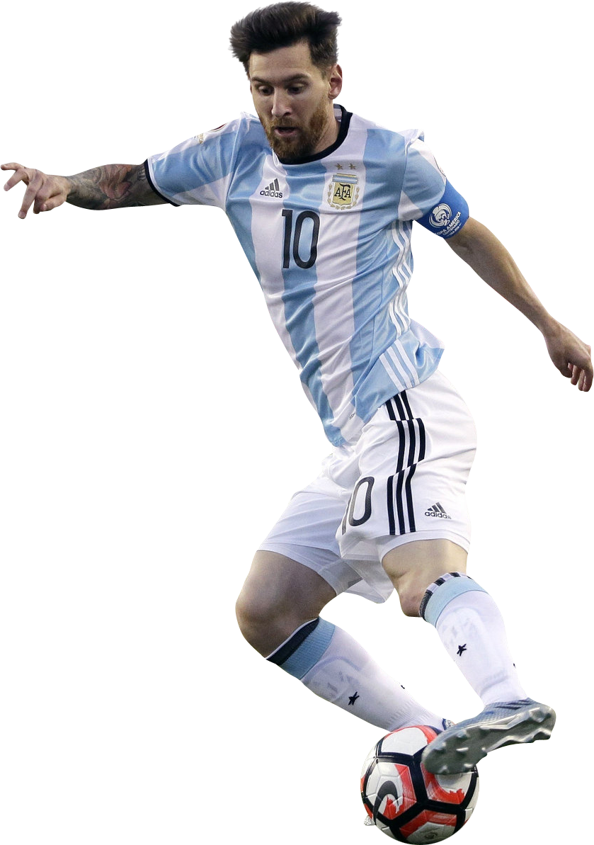 Lionel Messi în echipamentul Argentinei în acțiune Fundal