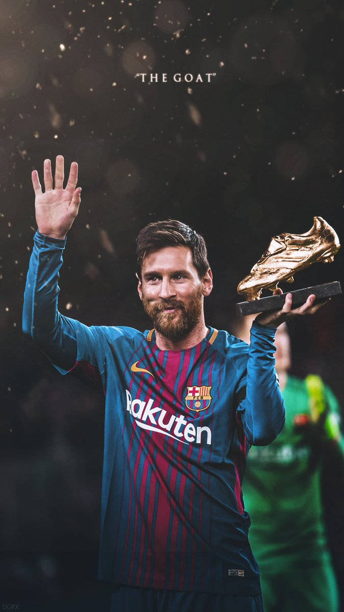 "Lionel Messi pozează cu Gheata de Aur" Fundal