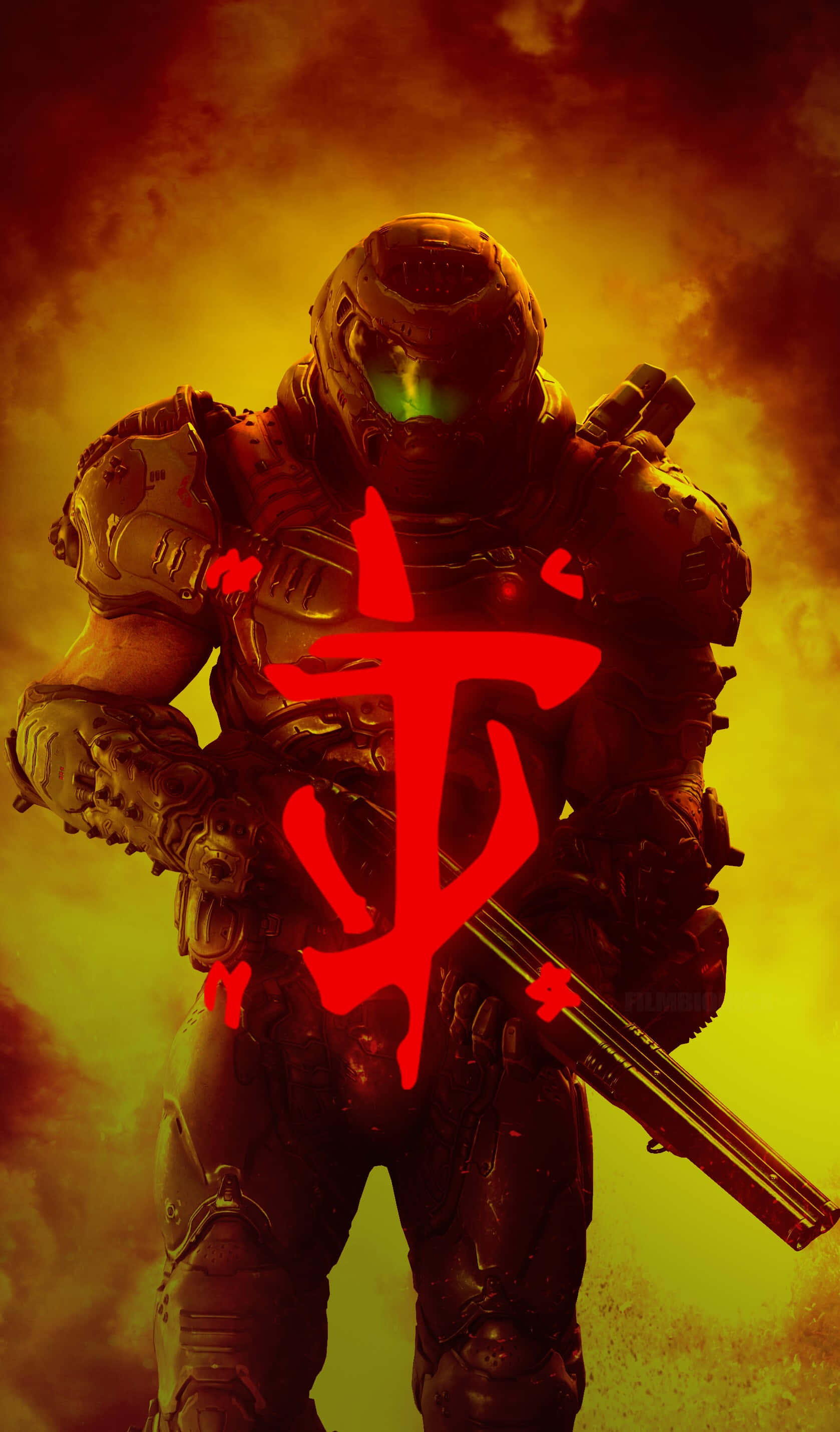 Literă Chineză Pixel 3xl Doom Fundal