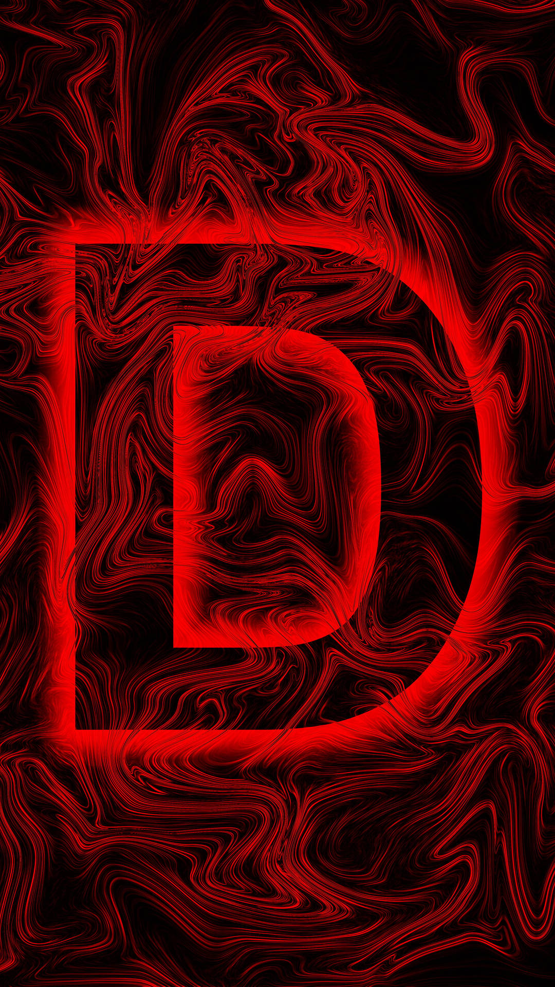 Litera D estetică abstractă roșie — Abstract iPhone Fundal