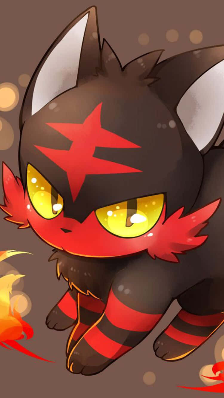 Litten pe fundal maro Fundal
