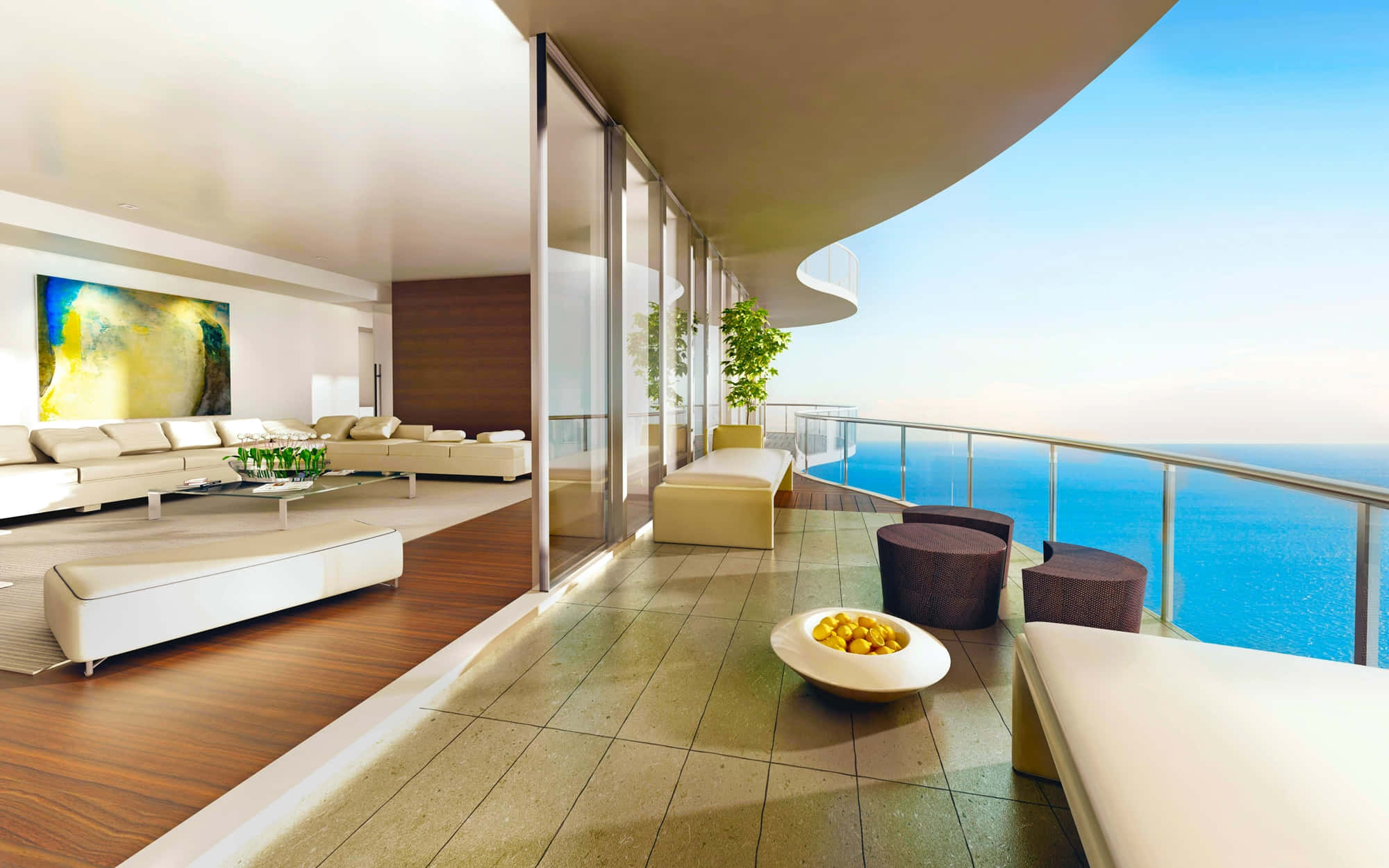 Living Room Cu Balcon Fundal