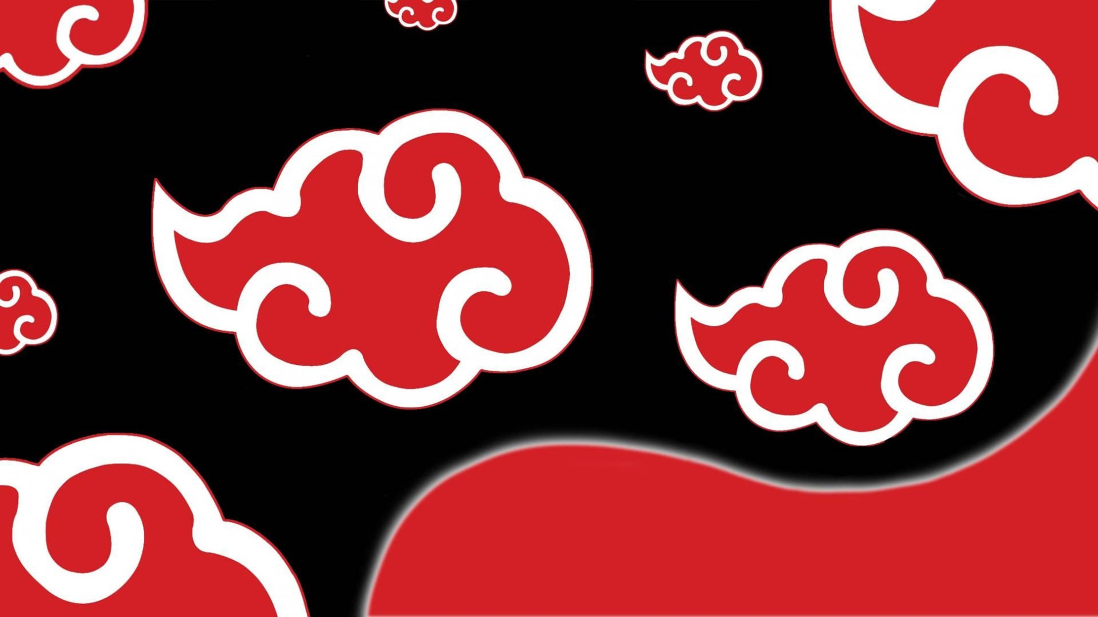 Logo Akatsuki Norii Roșii Stilizate Fundal