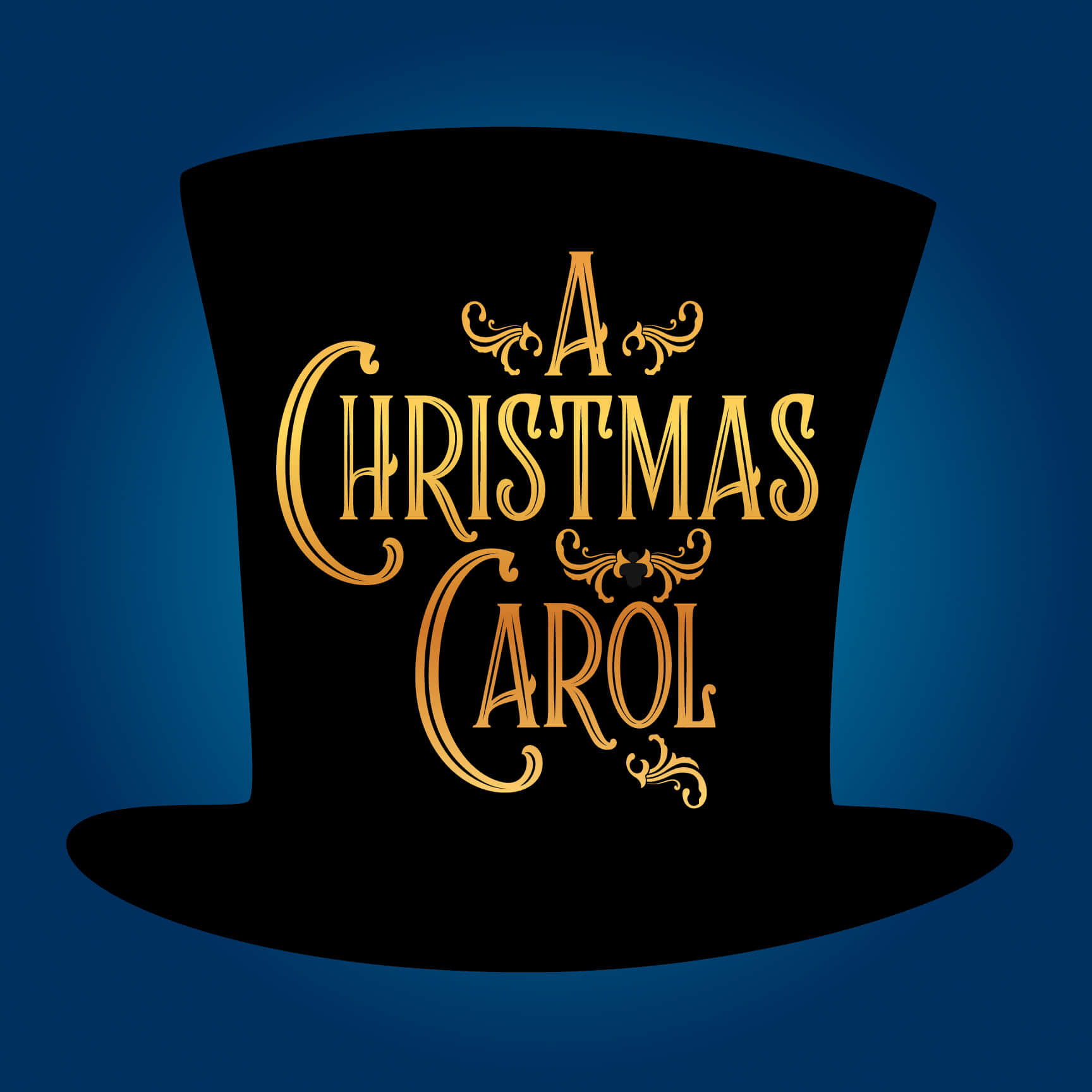logo al colindei de Crăciun cu o pălărie cilindrică Fundal