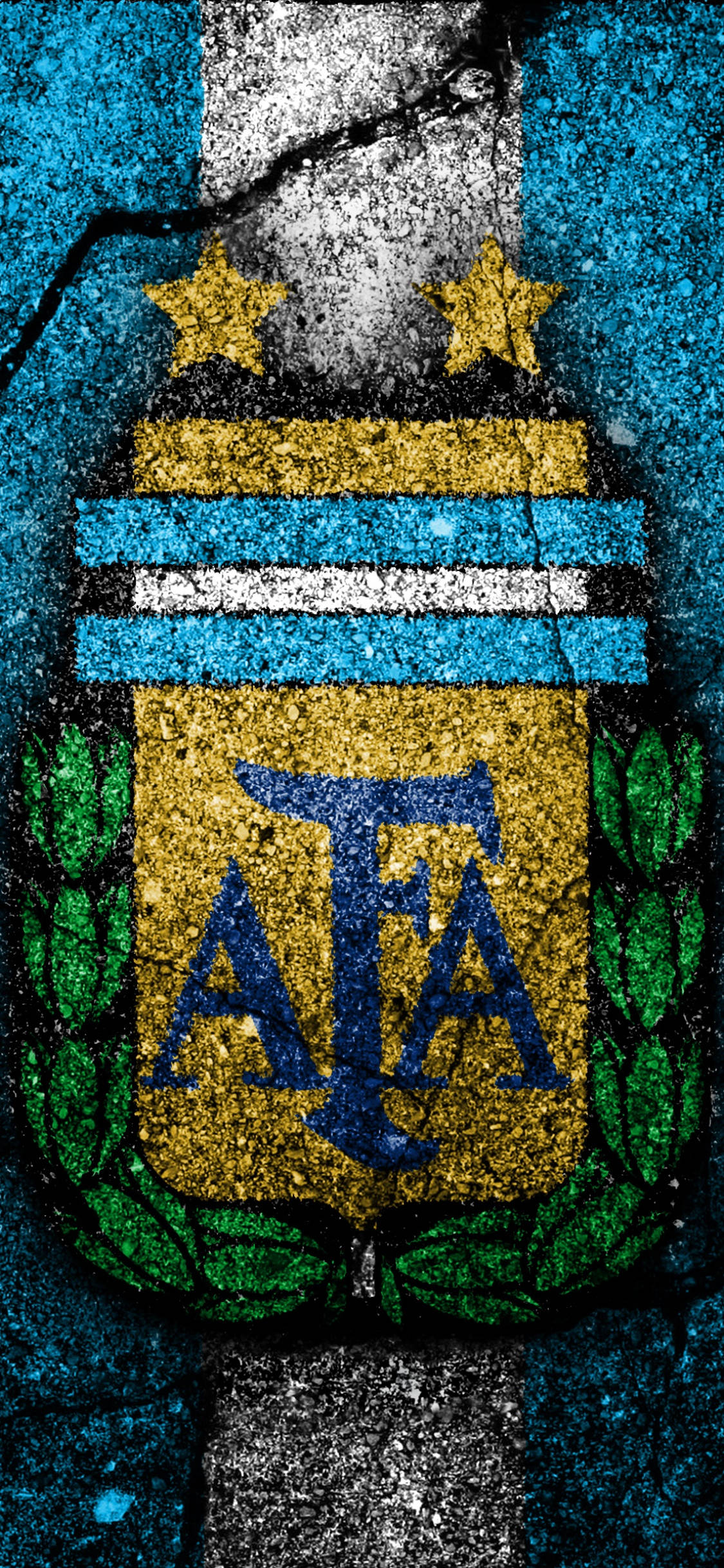 Logo al Echipei Naționale de Fotbal a Argentinei pe Asfalt Fundal