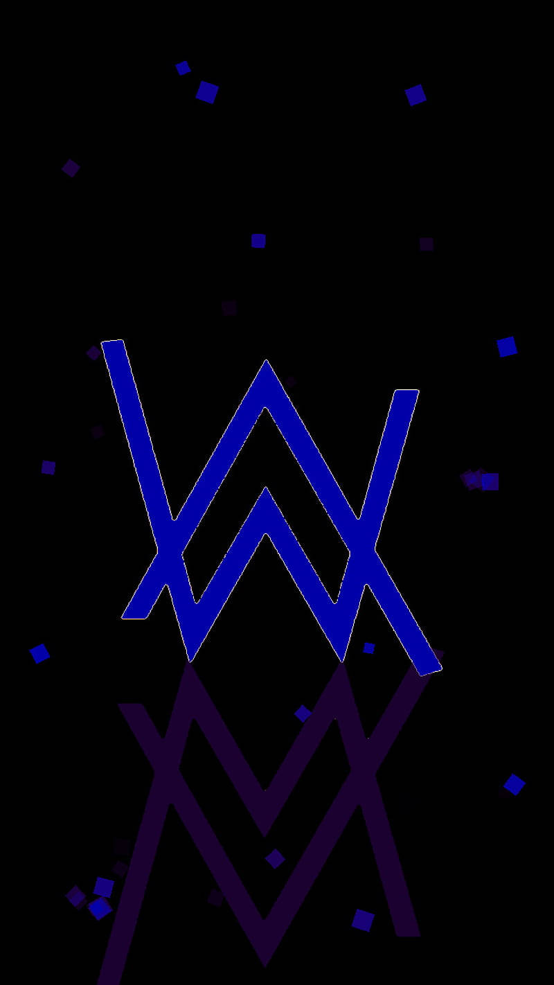 Logo Alan Walker Albastru și Negru Efect Vizual Fundal