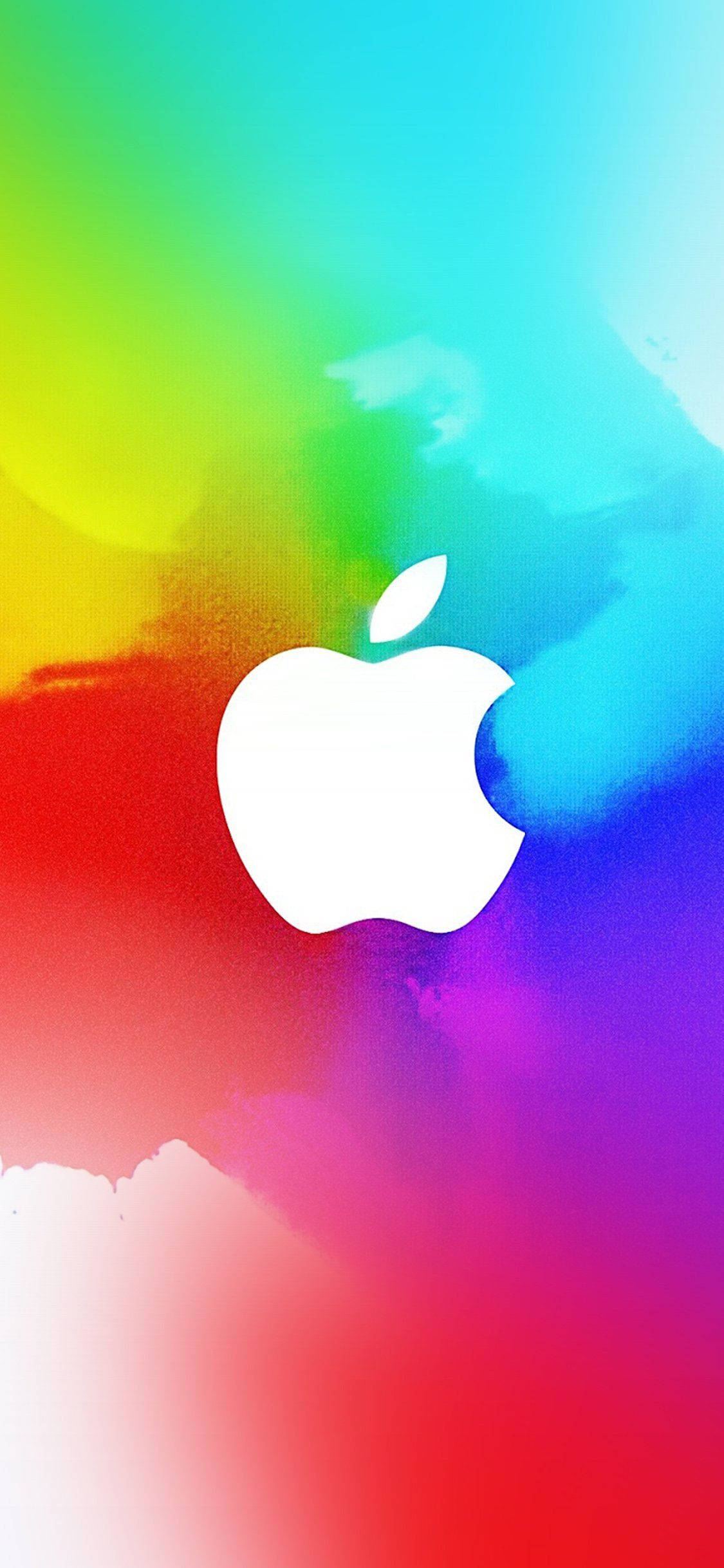 Logo Apple alb pe fundal curcubeu pentru iPhone Fundal