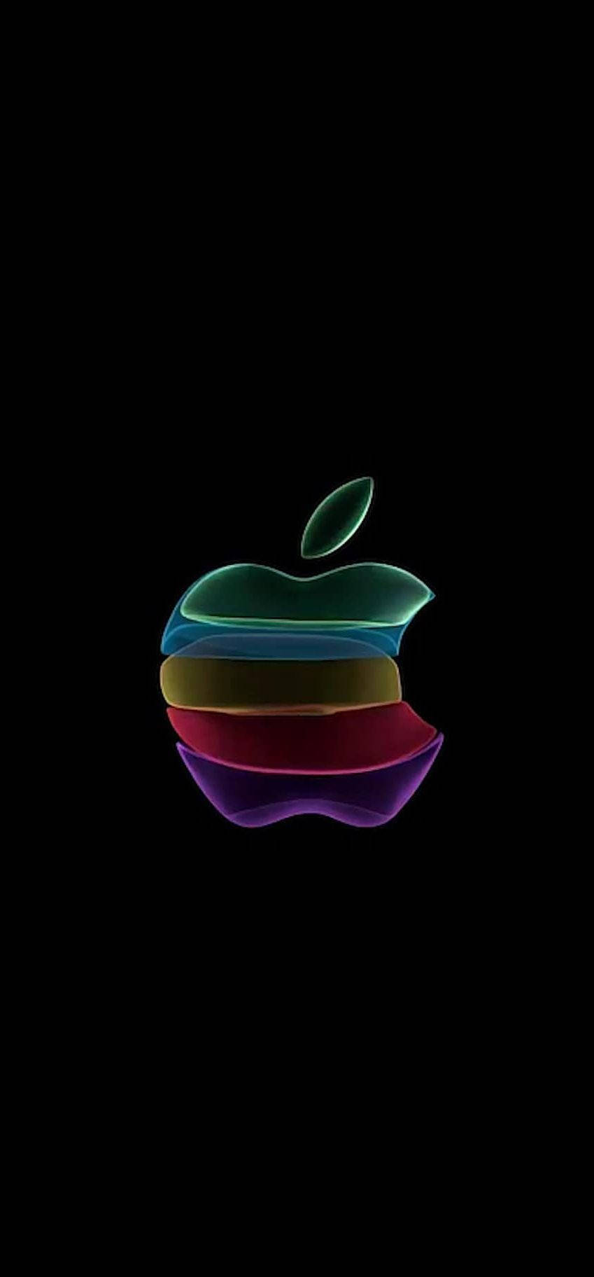 Logo Apple Curcubeu Minimalist iOS 11 Fundal
