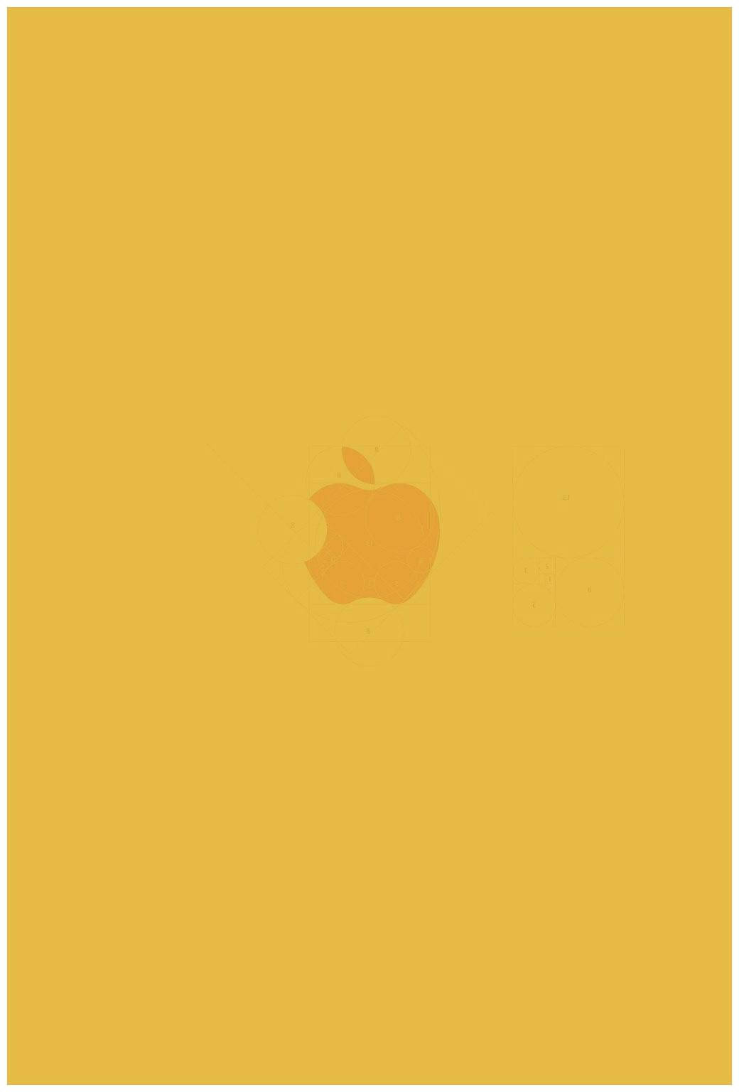 Logo Apple imprimat pe fundal estetic galben pastel drăguț Fundal