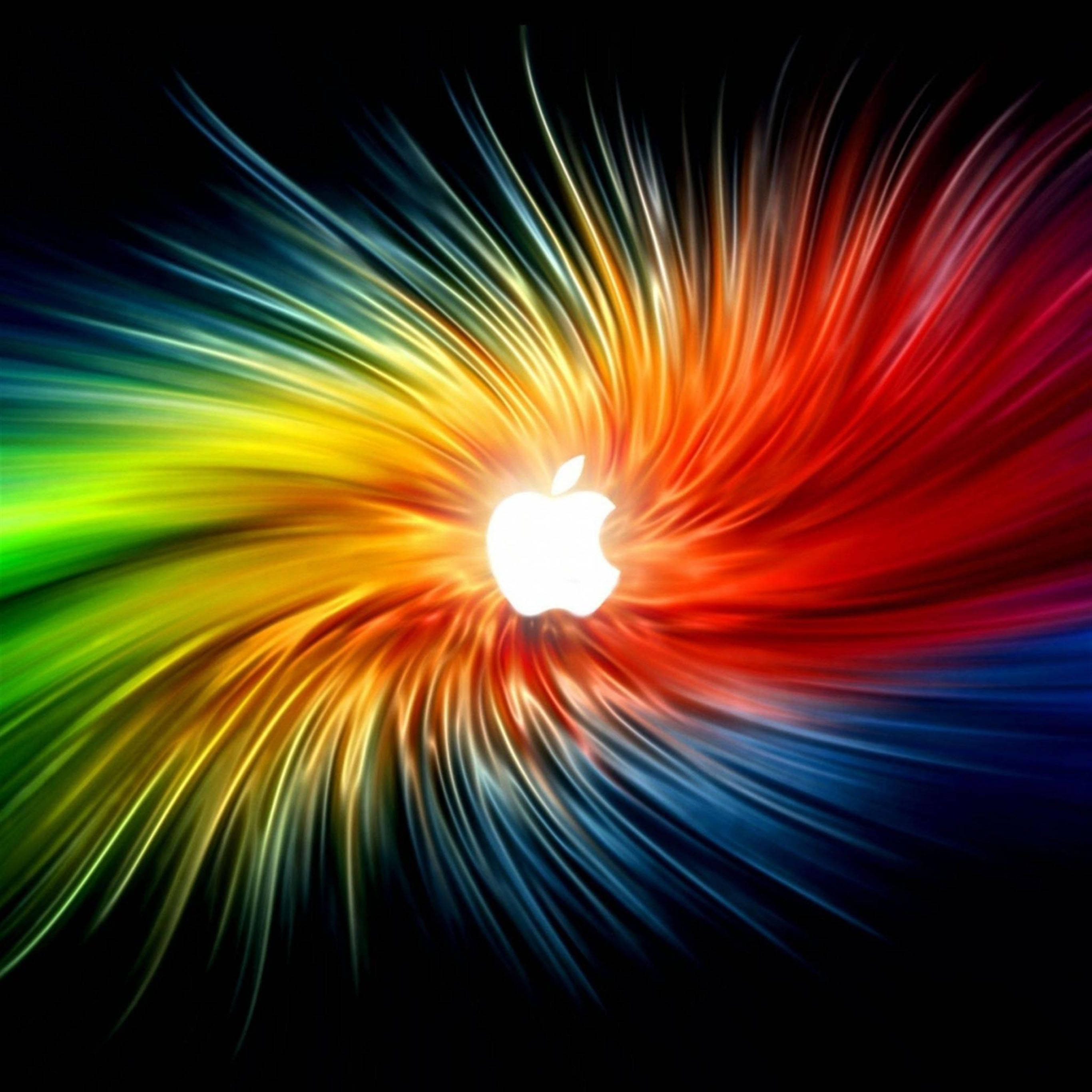 Logo Apple iPad Pro pe pânză curcubeu Fundal