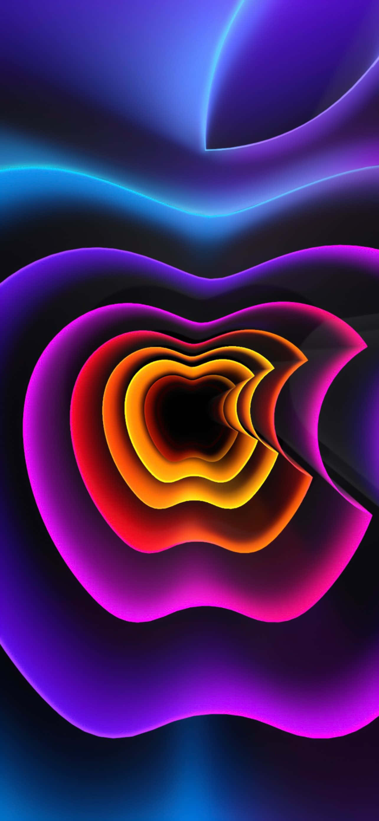 Logo Apple Neon Curcubeu Uimitor HD iPhone Fundal