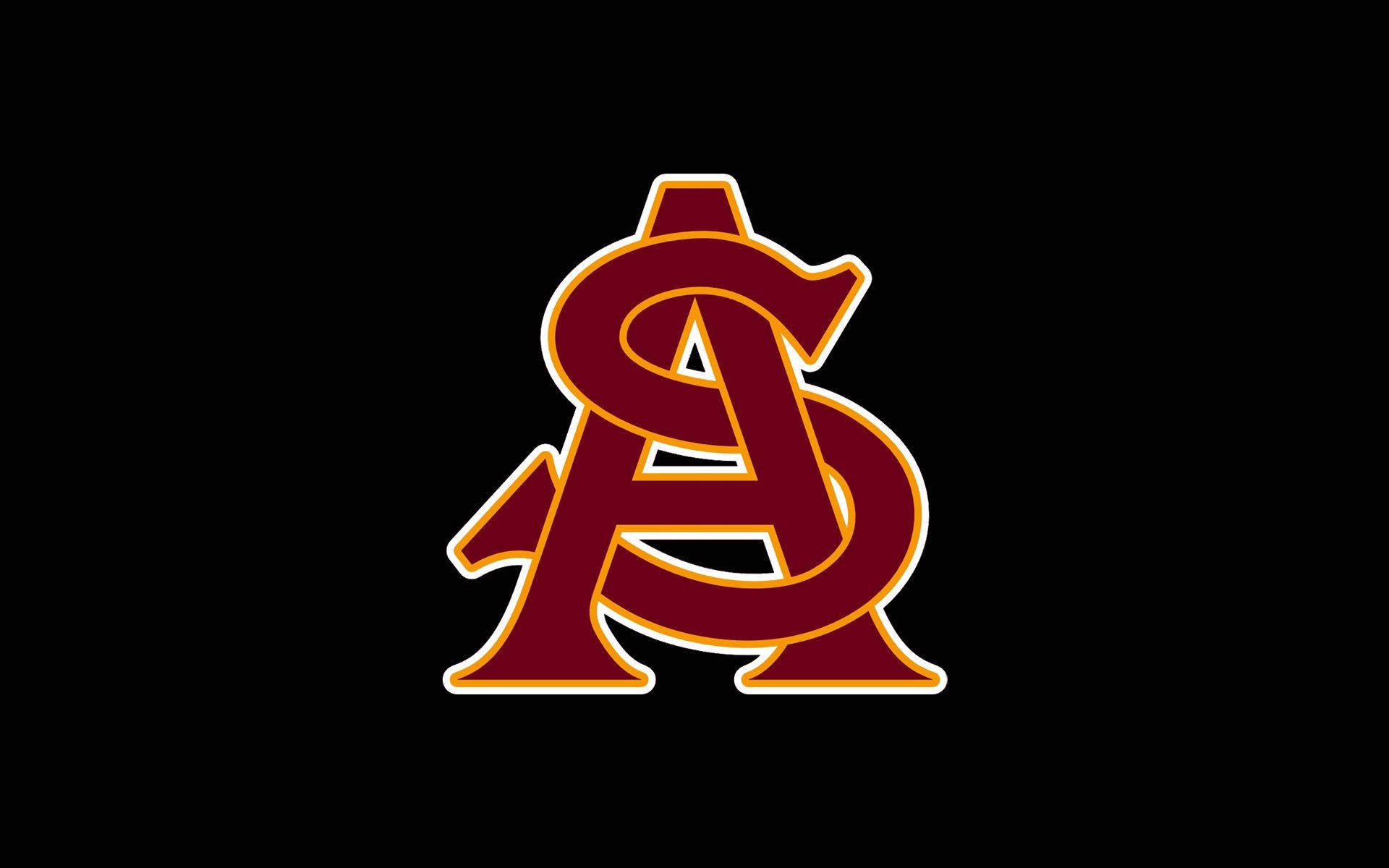 Wallpaper desktop cu logo-ul echipei de fotbal Arizona State Sun Devils. — Fotbal Fundal