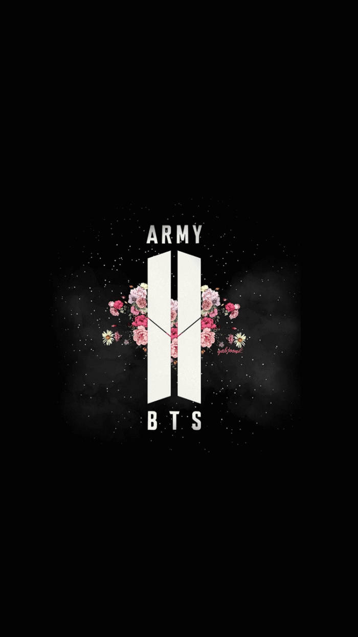 Logo Armatei BTS cu Stele pe Fundal Galactic Fundal
