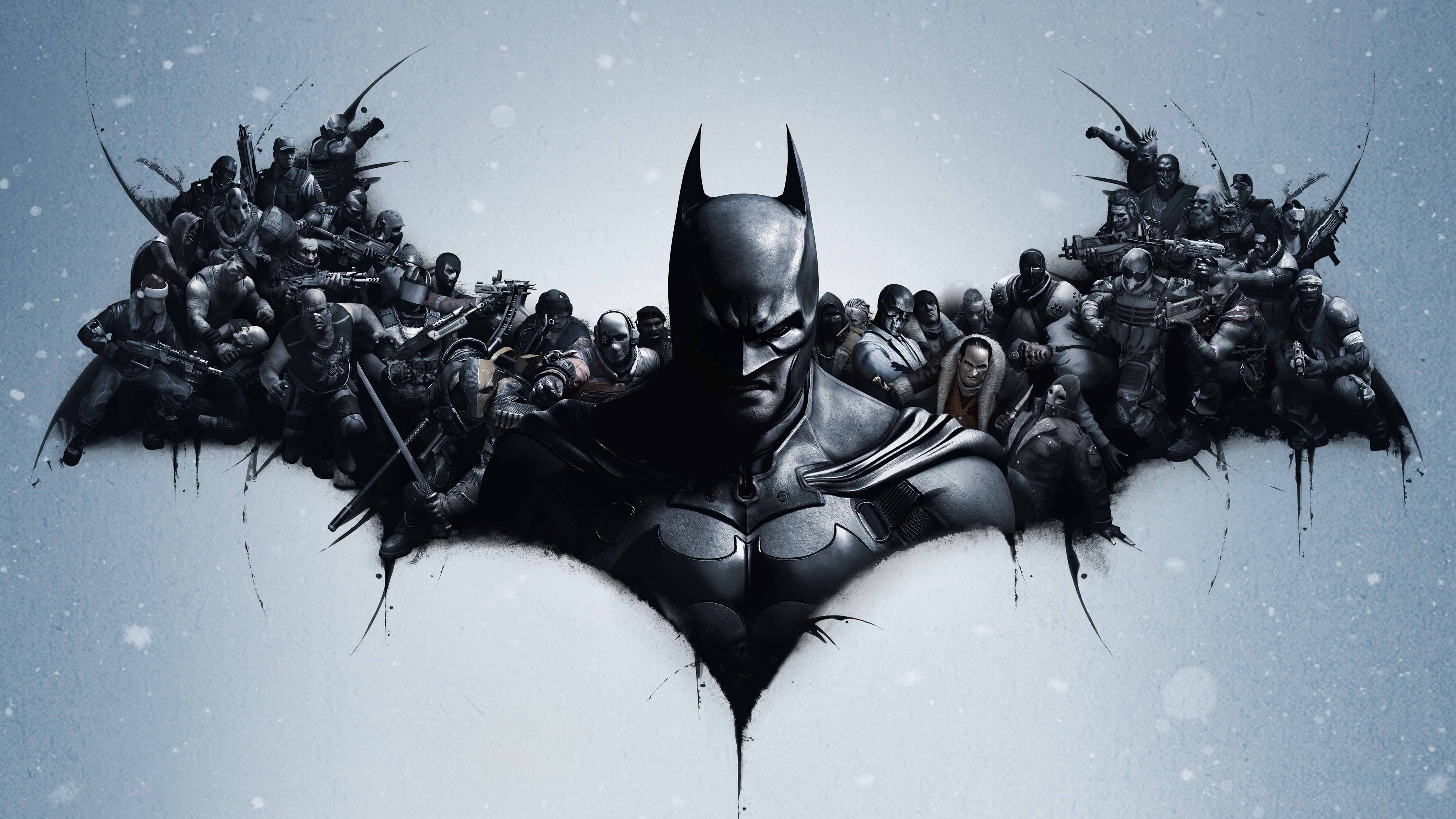 Logo artistic Batman Arkham City 4K Fundal