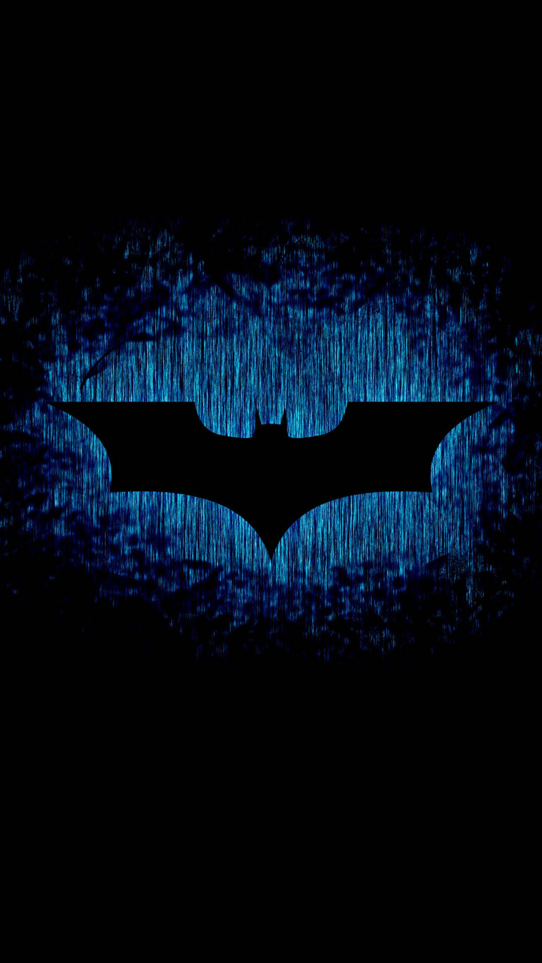 Fundal de ecran cu logo Batman și strălucire albastră — Batman Fundal