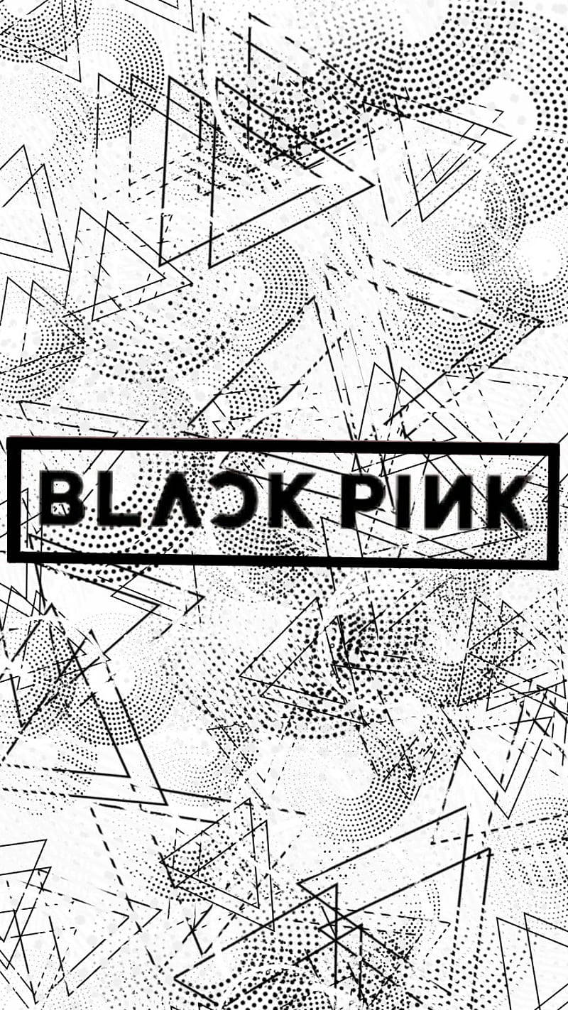 Logo Blackpink pe fundal alb-negru Fundal
