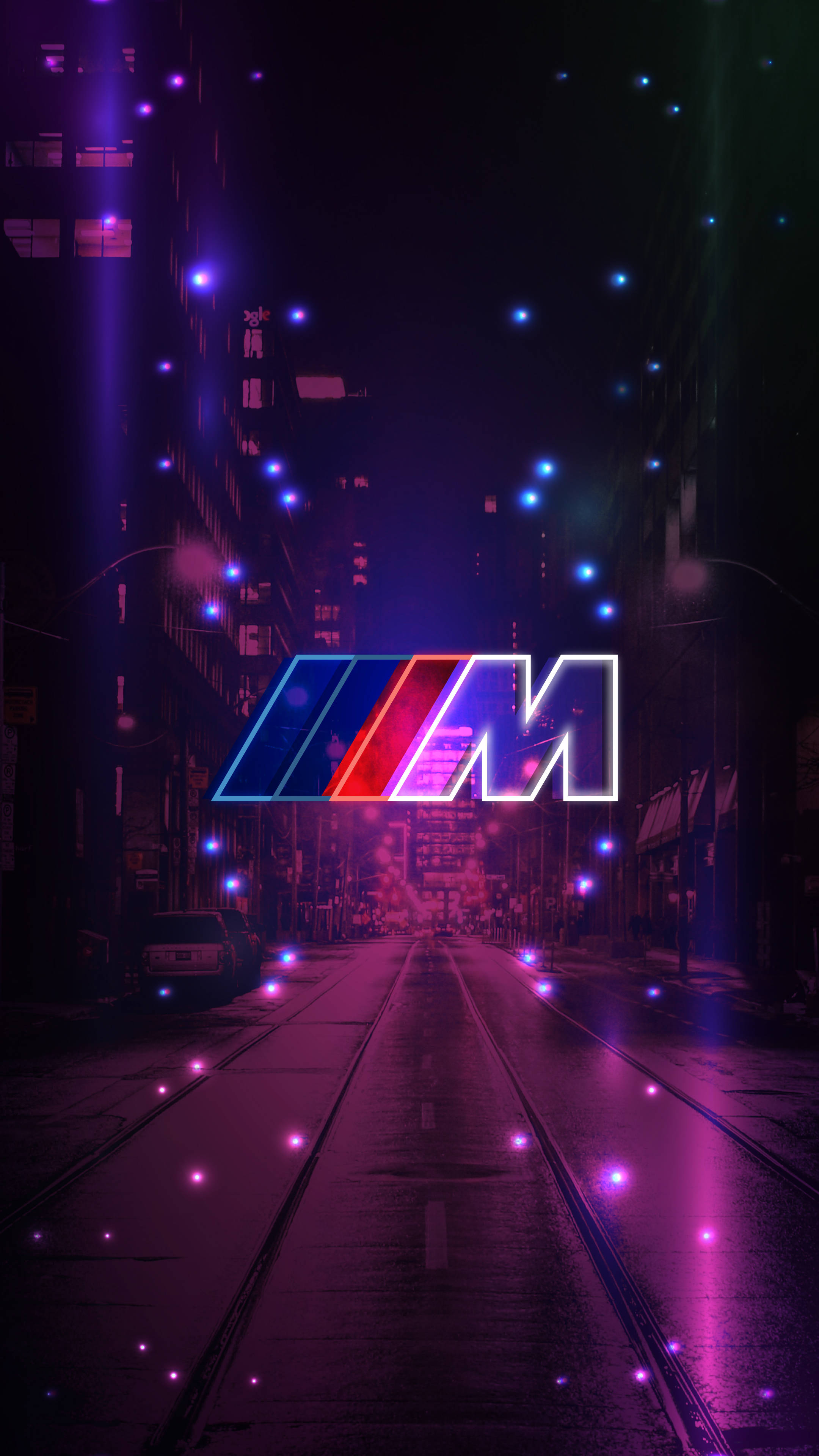 Logo BMW M pe drum violet sclipitor Fundal