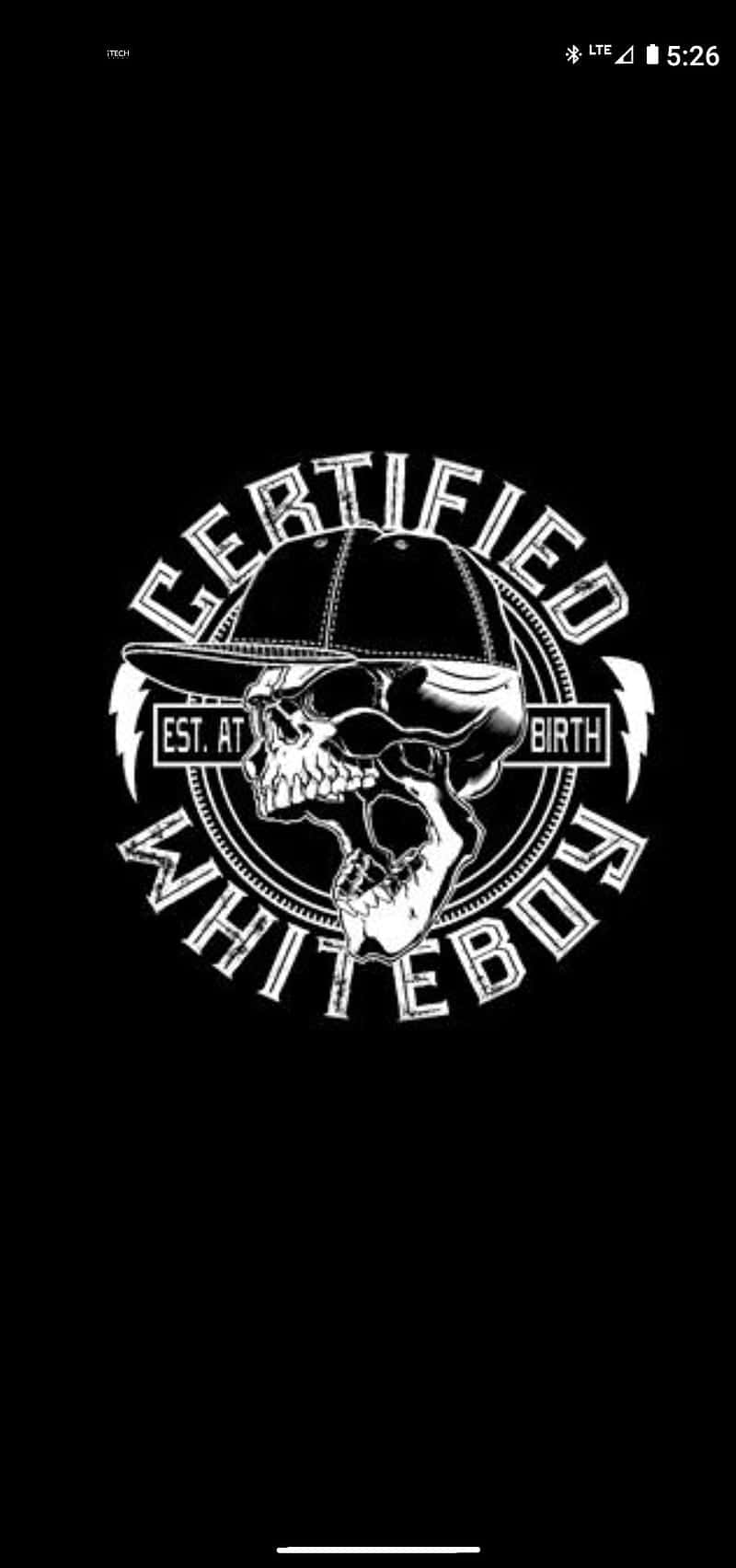 Logo Certified White Boy pe Fundal Întunecat Fundal