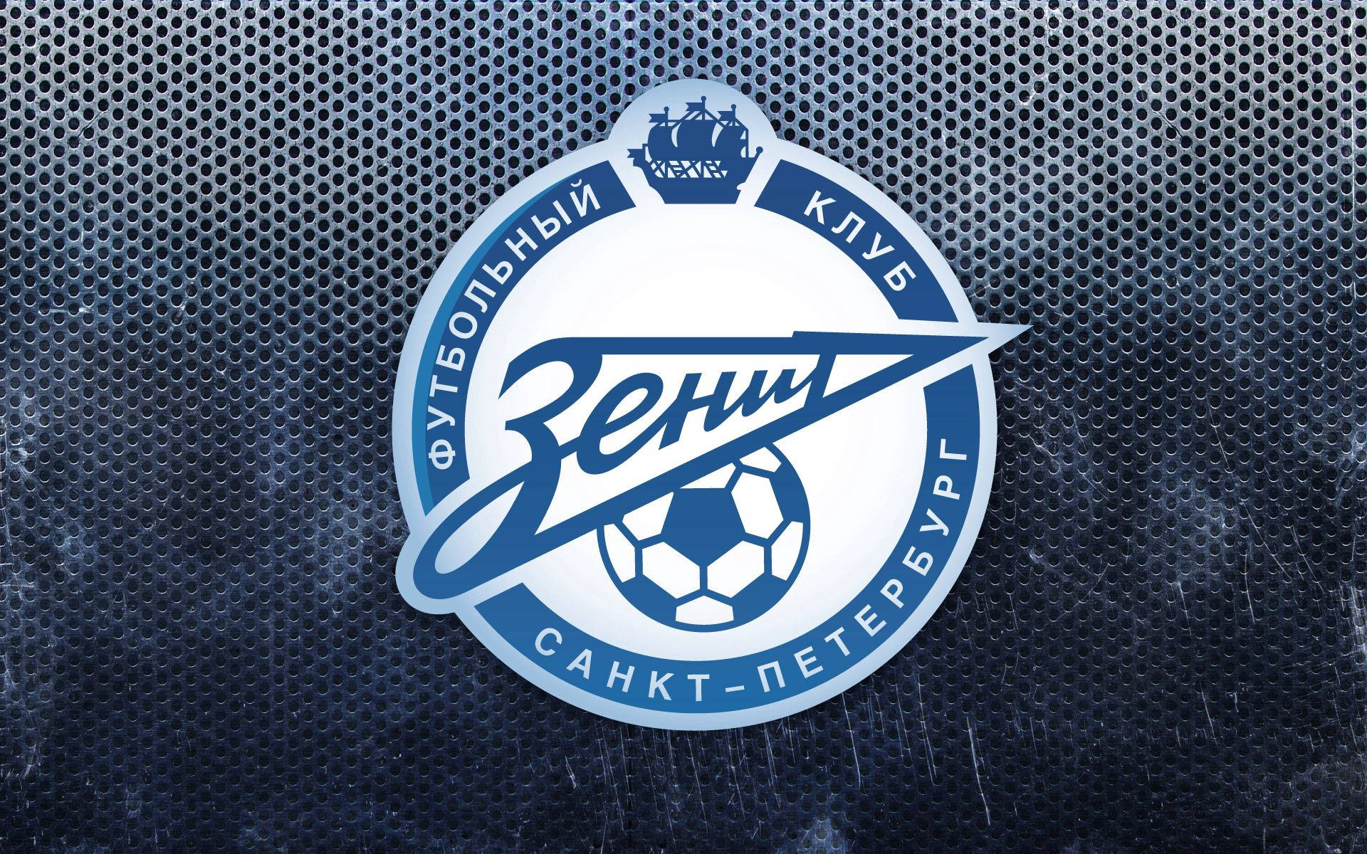 Wallpaper desktop cu logo-ul FC Zenit Sankt Petersburg. — Fotbal Fundal
