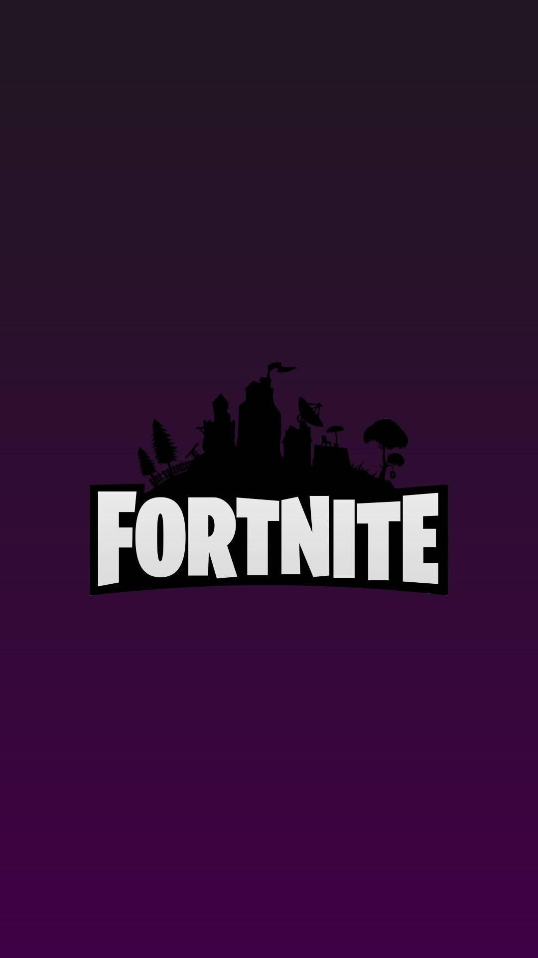 Tapet cu logo-ul Fortnite pe fundal mov — Fortnite Fundal