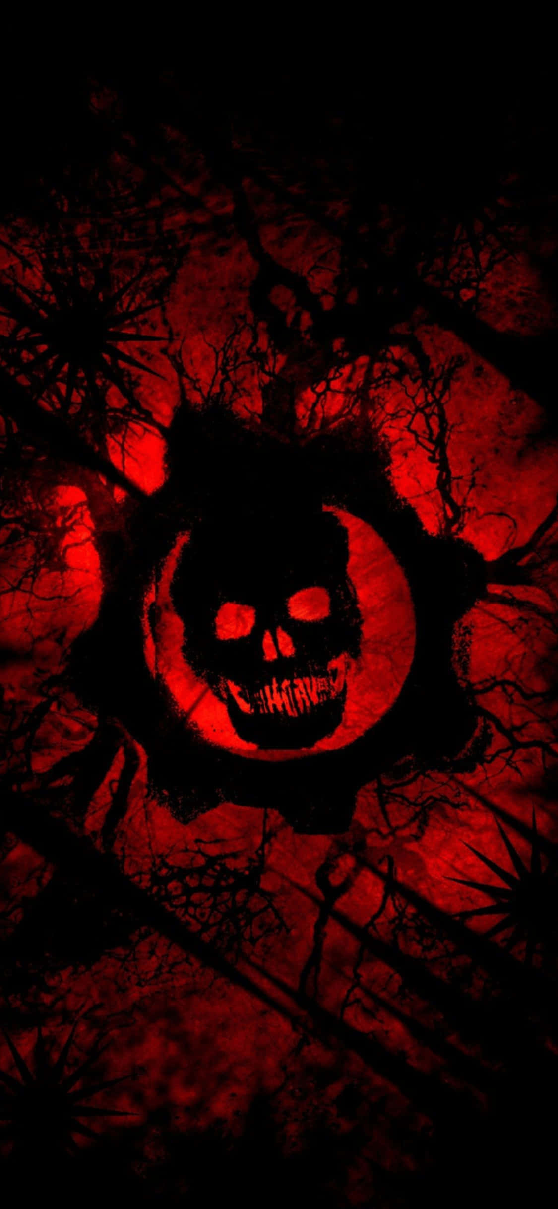 logo gears of war în roșu și negru Fundal
