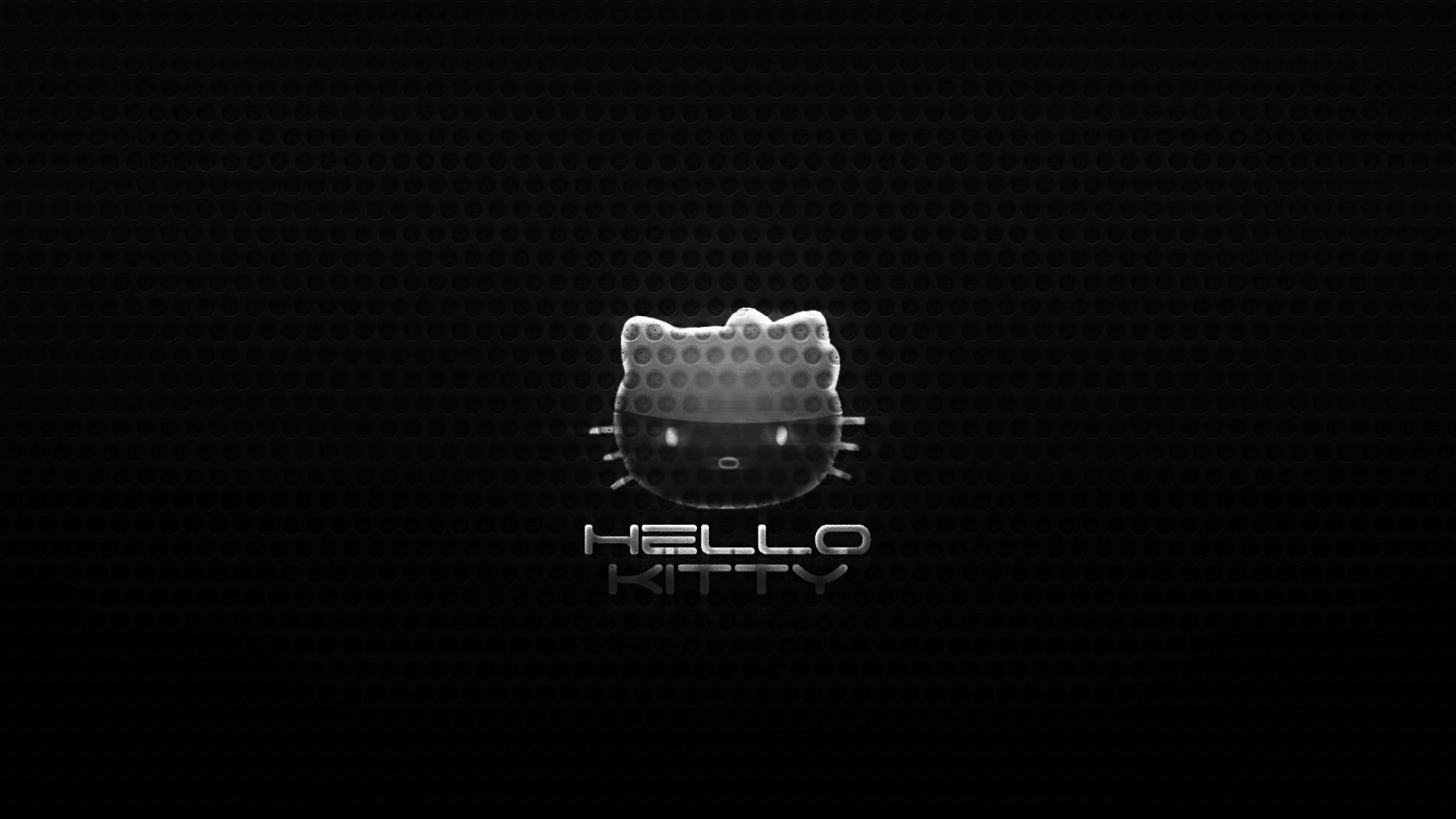 Logo Hello Kitty Negru și Drăguț Fundal