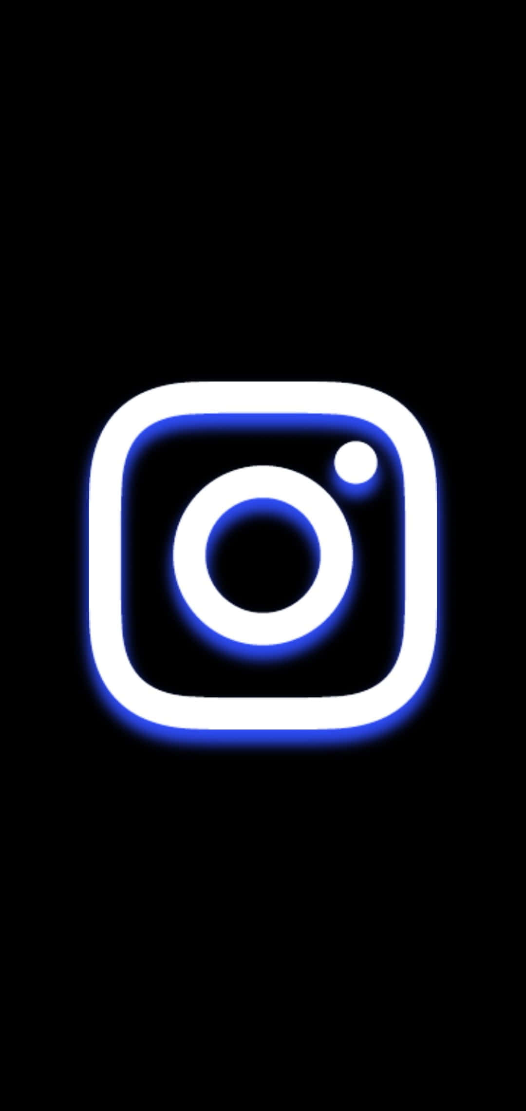 Logo Instagram Alb și Albastru Fundal Negru Fundal