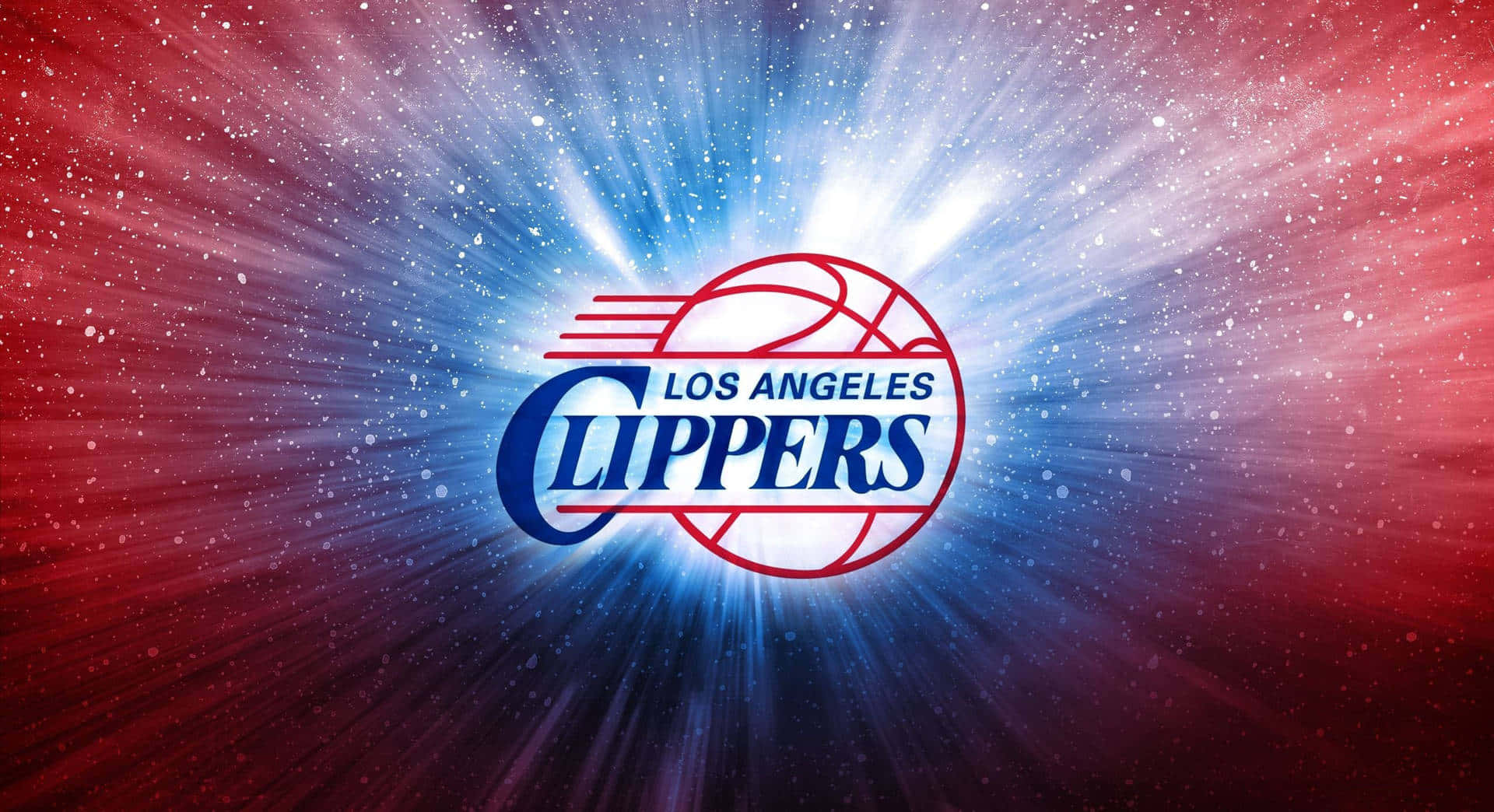 Logo LA Clippers iluminat pe fundalul unei galaxii stelare Fundal