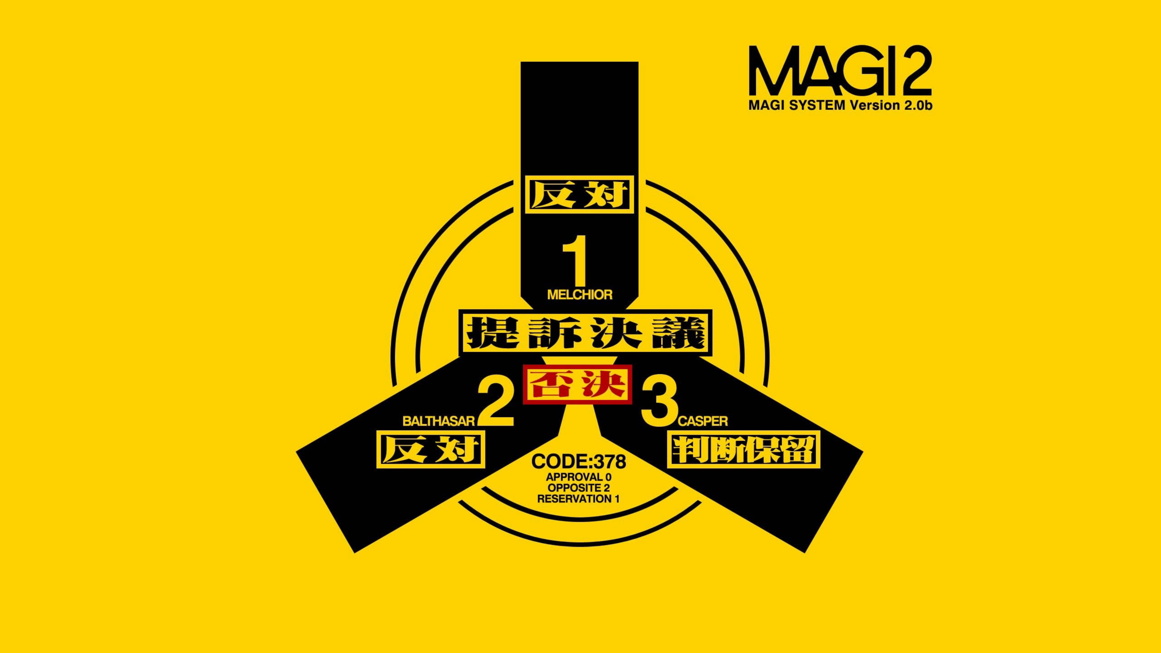 Logo MAGI Super Computer System 2 din Evangelion 4K Fundal