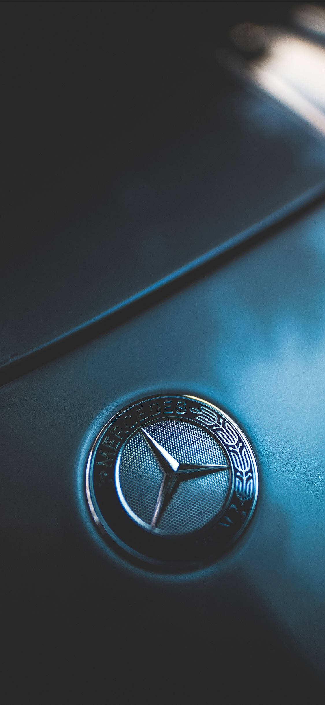 Logo Mercedes Albastru Închis iPhone X Fundal