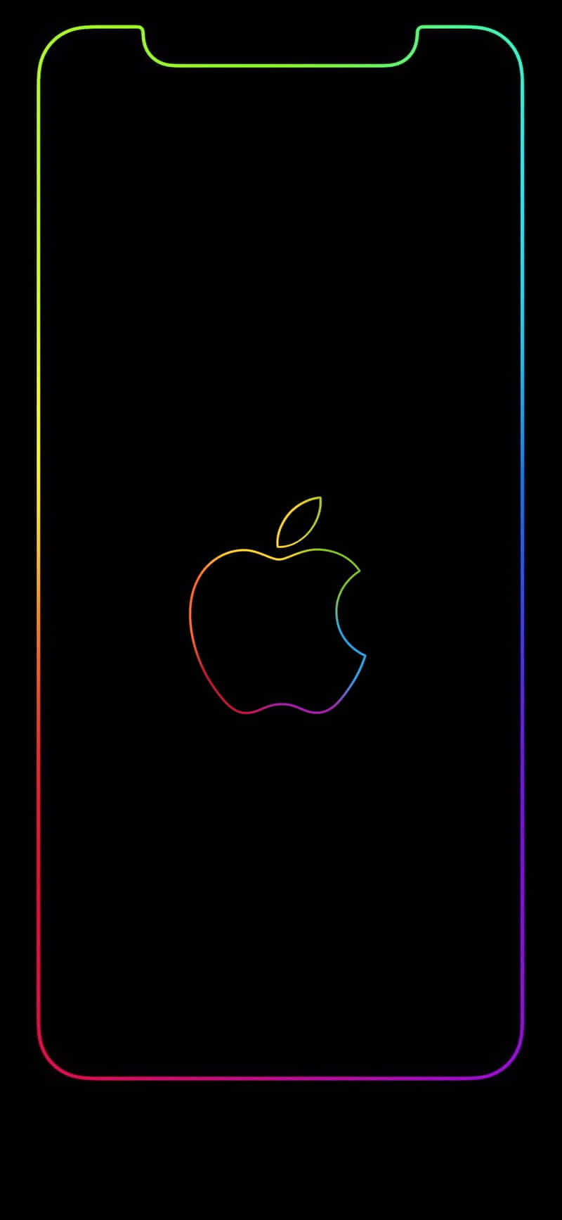 Logo Neon Apple iPhone X Fundal
