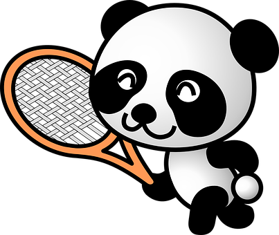 Logo Panda cu Tenis Fundal