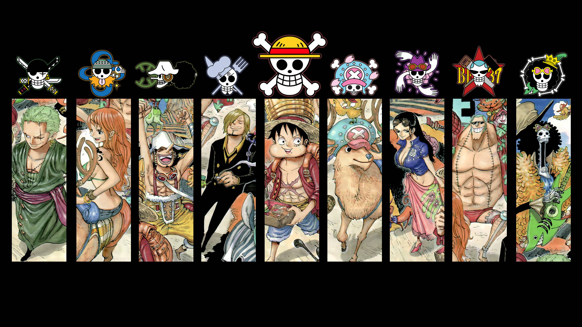 Logo și Personaj One Piece Desktop Fundal