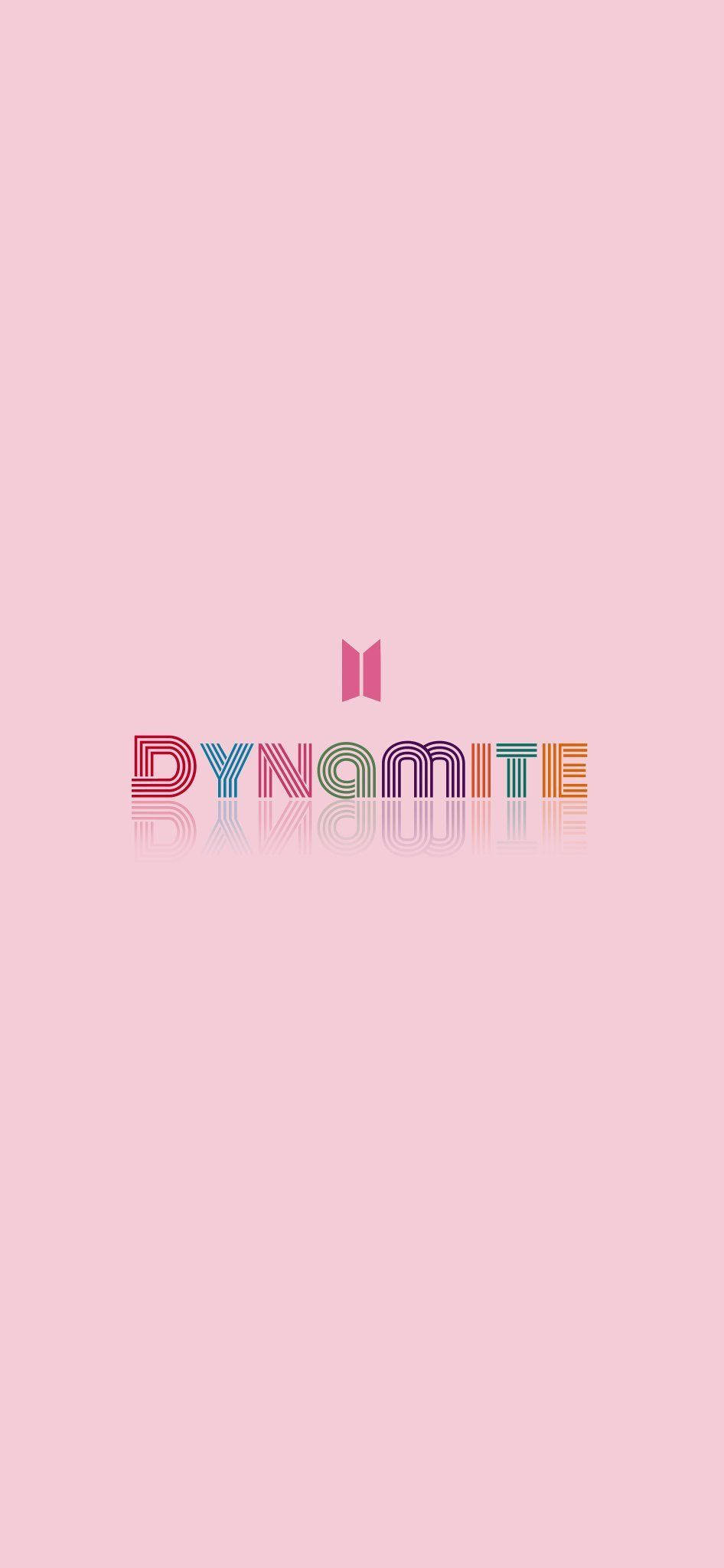 Logo simplu roz BTS Dynamite Fundal