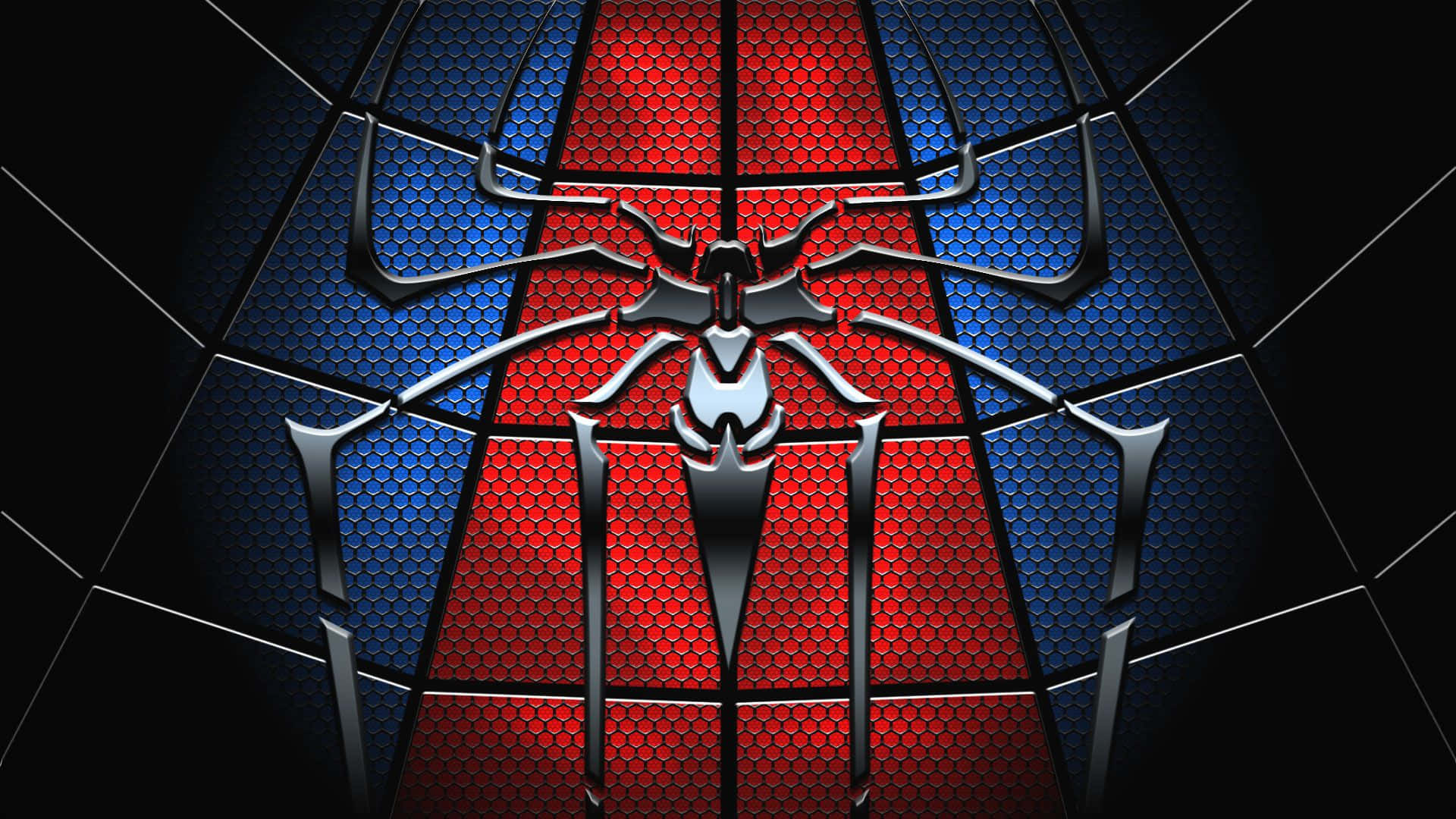 Logo Spider Man pe pânze de păianjen Fundal