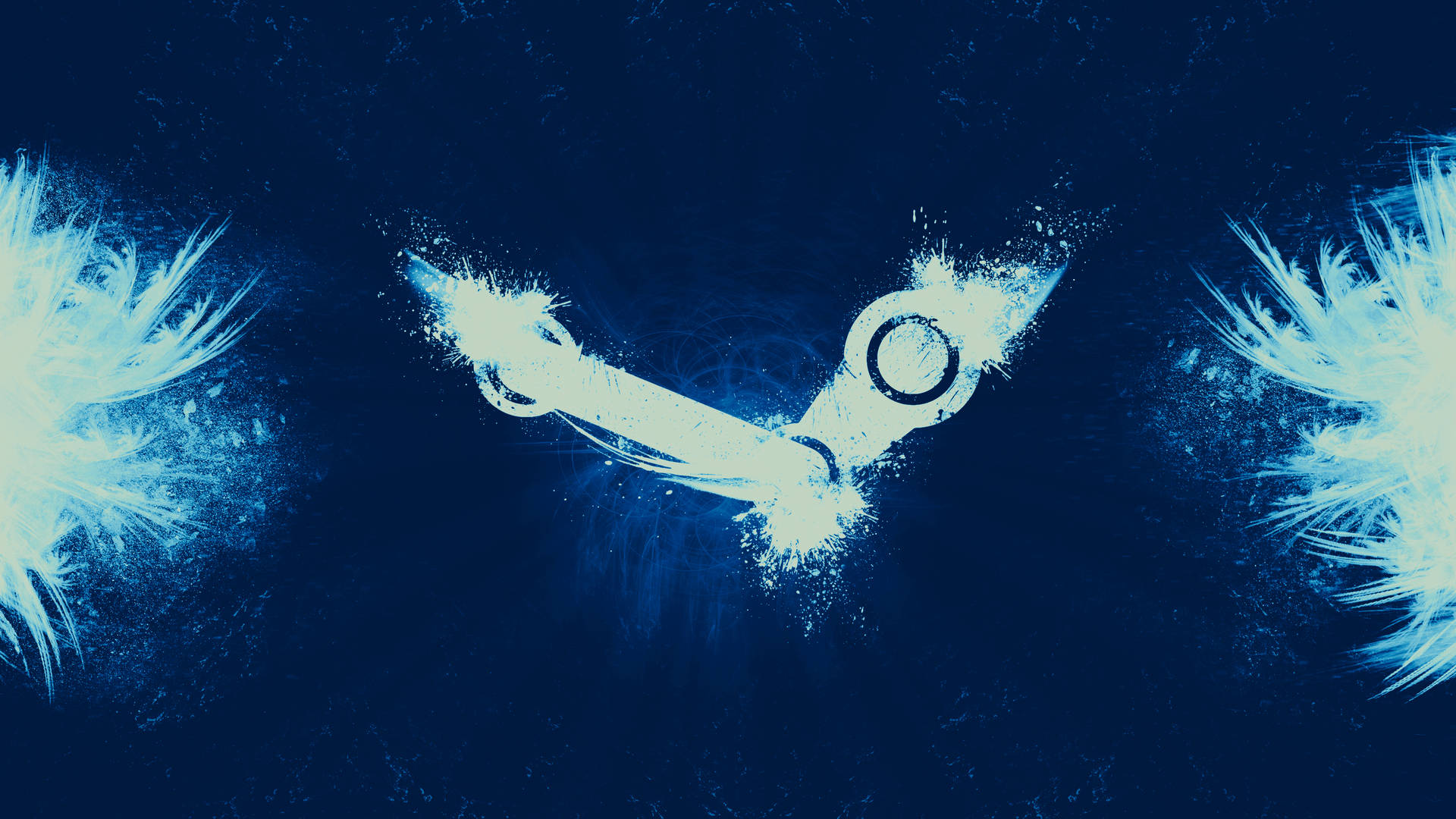 Fundal 4K cu logo-ul Steam și vopsea albă. — 4K Fundal