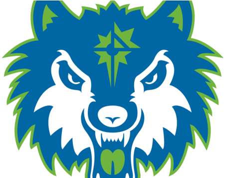 Logo stilizat cu lup albastru Fundal