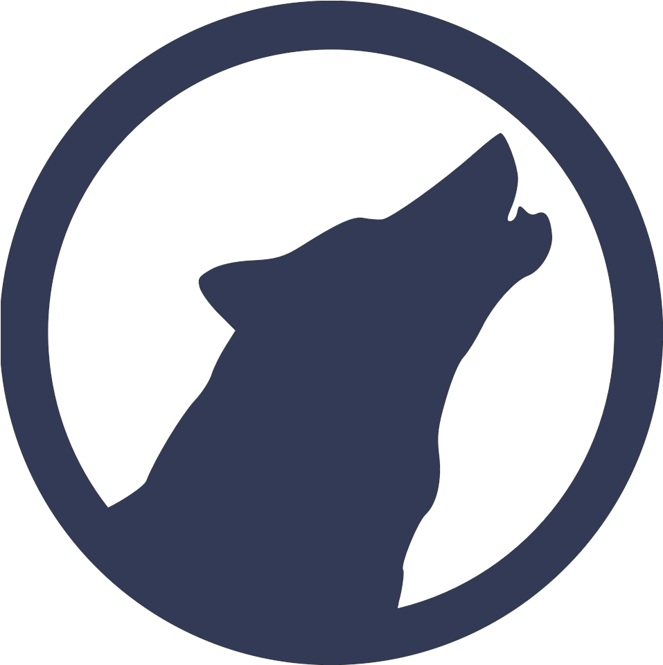 Logo stilizat siluetă lup Fundal