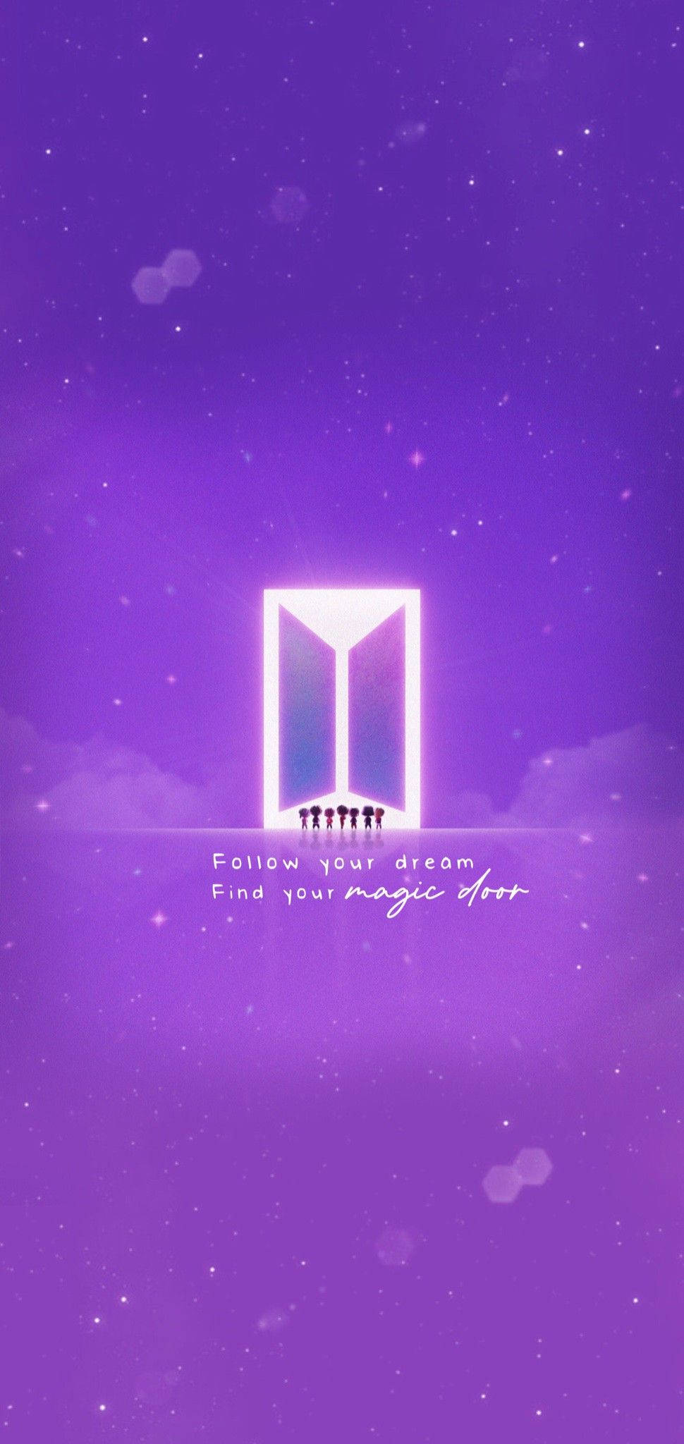 Logo Tiny Tan BTS cu Siluetă Fundal