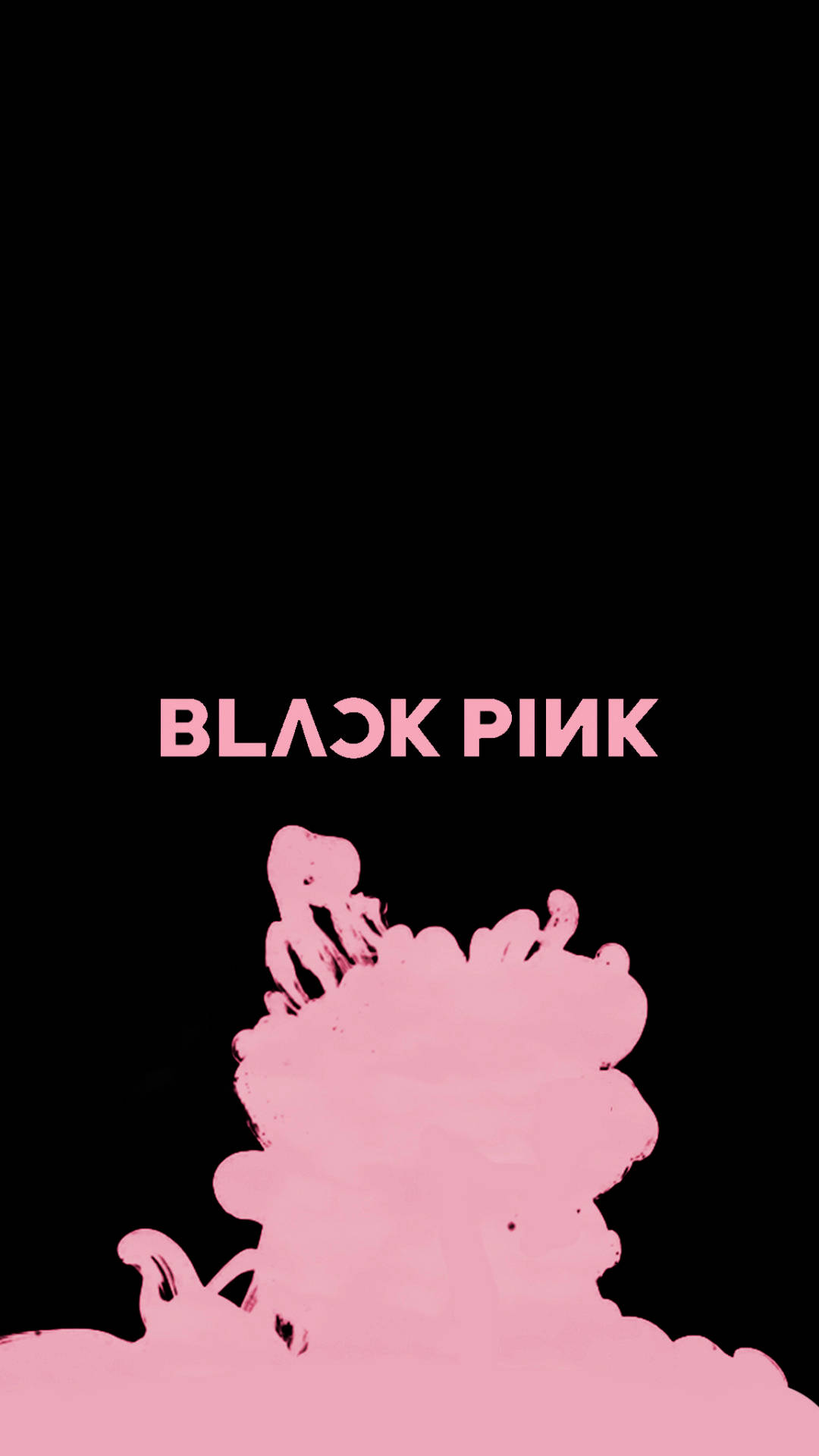 Wallpaper Blackpink negru cu logo roz și grafică minimalistă abstractă — Blackpink Fundal