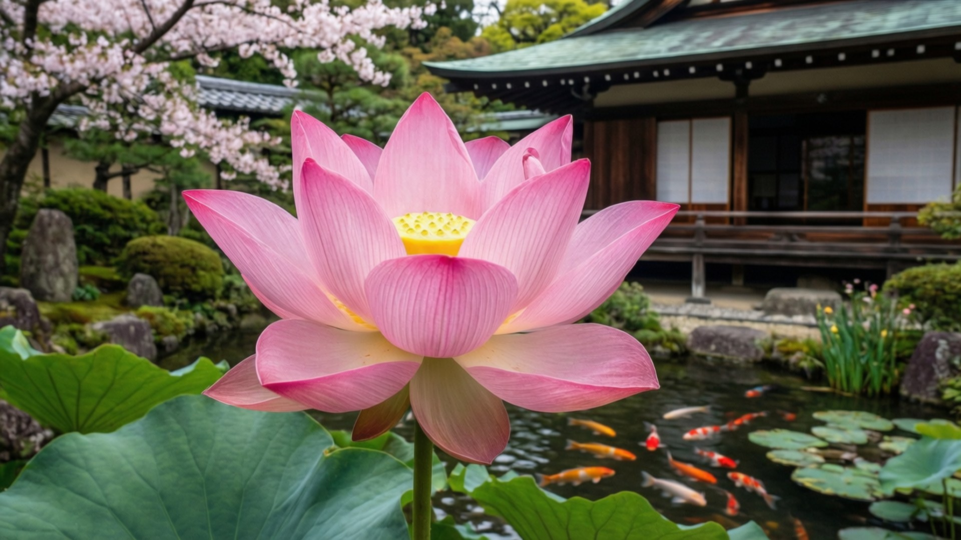 Lotus din Grădină Japoneză Fundal