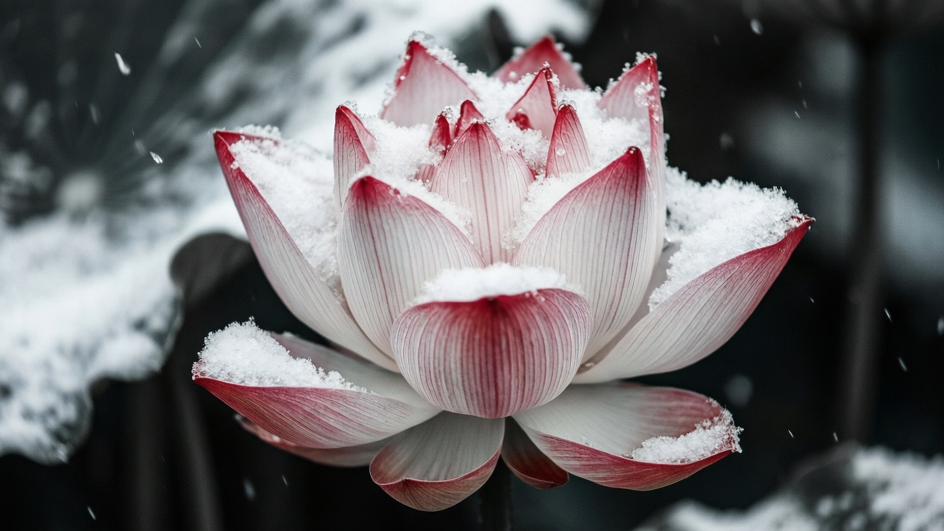 Lotus înzăpezit Fundal