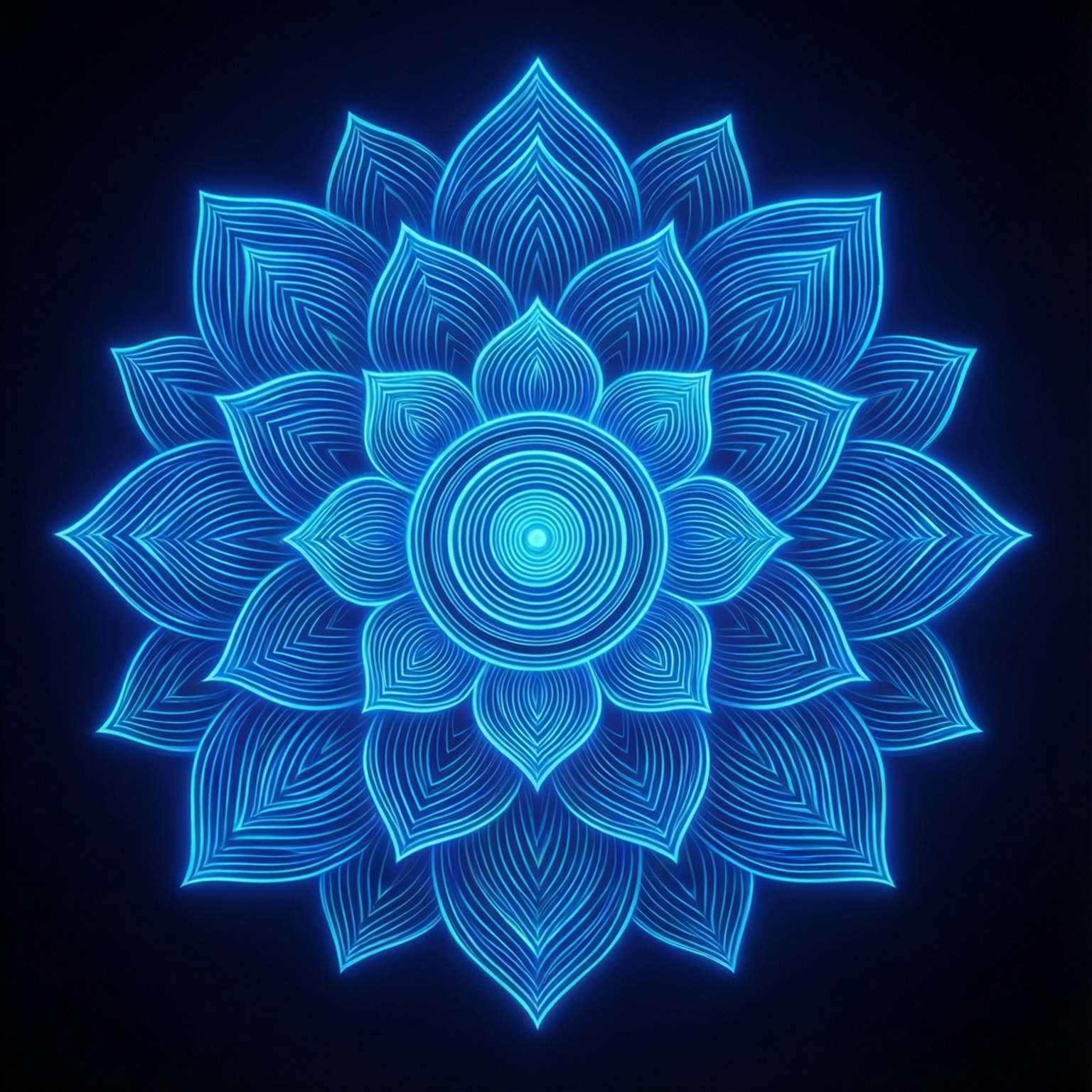 Lotus Neon Albastru Fundal